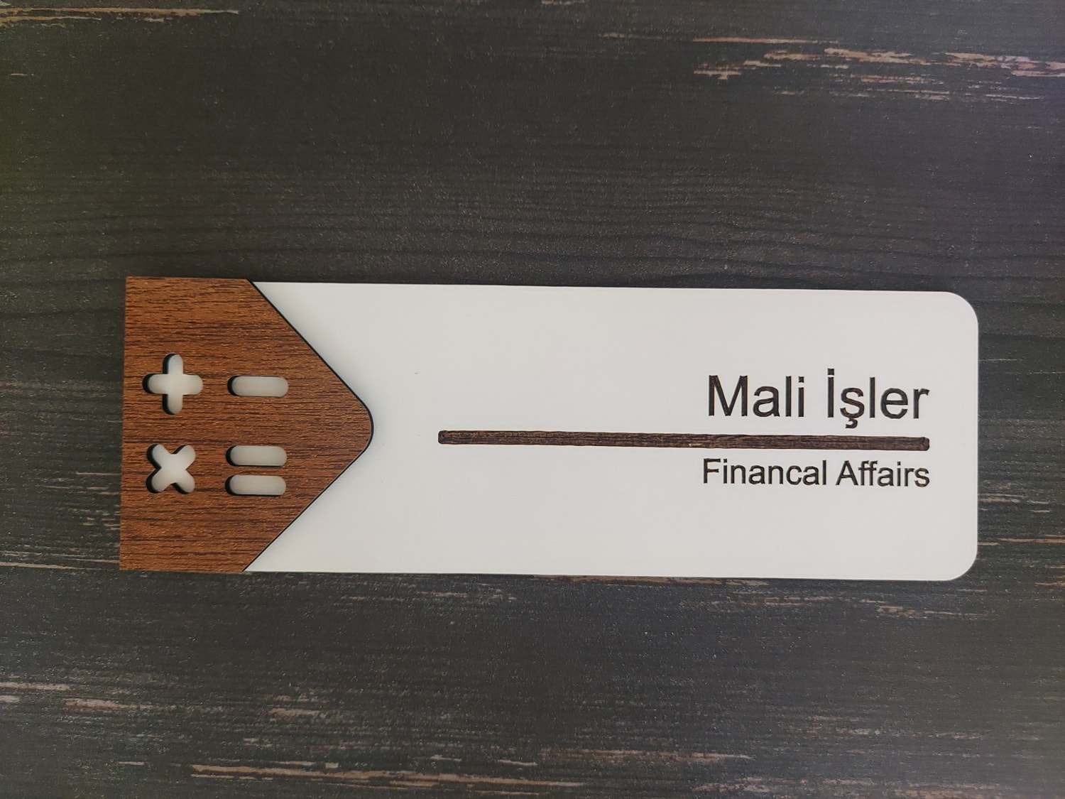 Mali Işler Ofis Oda Kapı İsimliği Yönlendirme Tabelası Levhası Kişiselleştirilebilir