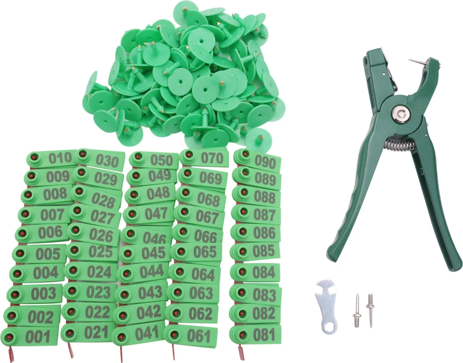 Hayvancılık Hayvan Kulak Küpesi Pensesi, 001-100 Numaralı Kulak Küpesi ve 3 Iğneli, Sığır Koyun Domuz Kulak Küpesi Takmak Için (Yurt Dışından)