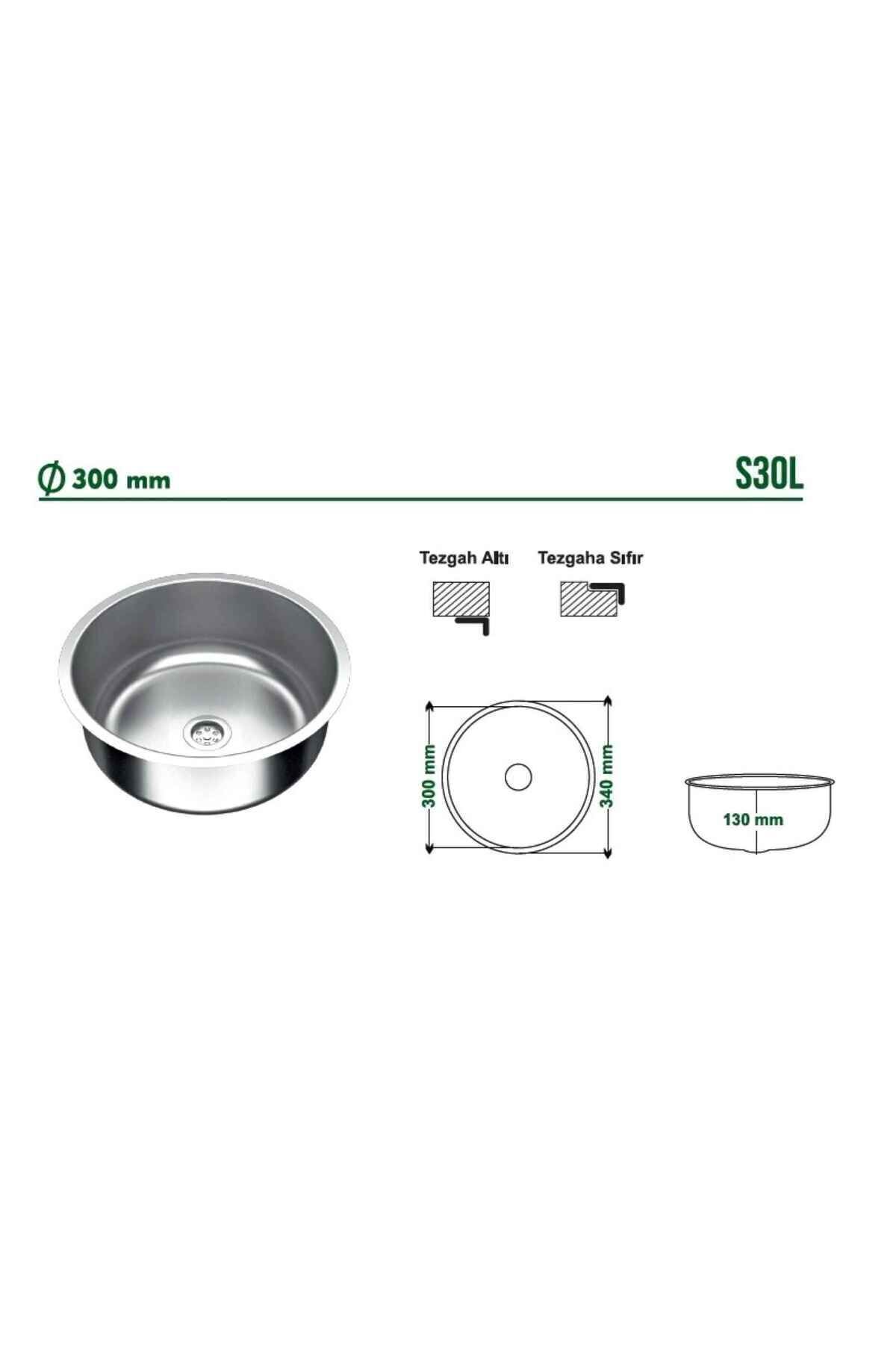 Paslanmaz Krom Evye K-30 Eviye Karavan Eviye Sifon Dahil Değildir 235