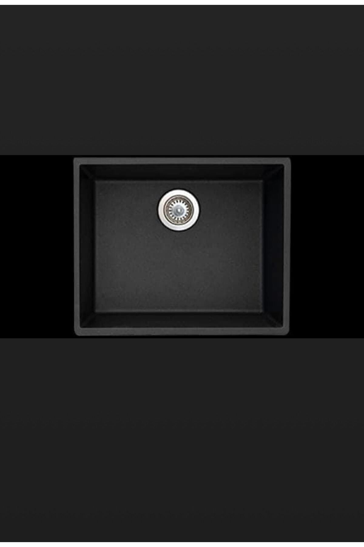 Tezgah Altı Siyah Granit Mutfak Evyesi 44x54 Cm