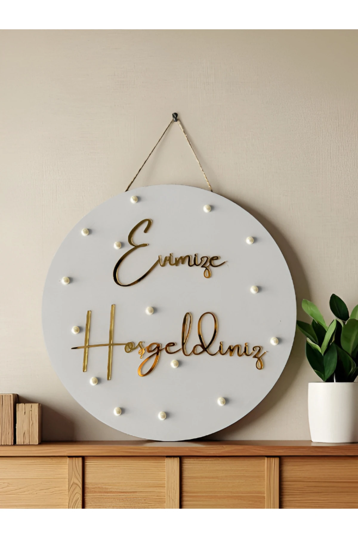 İncili Evimize Hoşgeldiniz Pleksi Ahşap Kapı Süsü