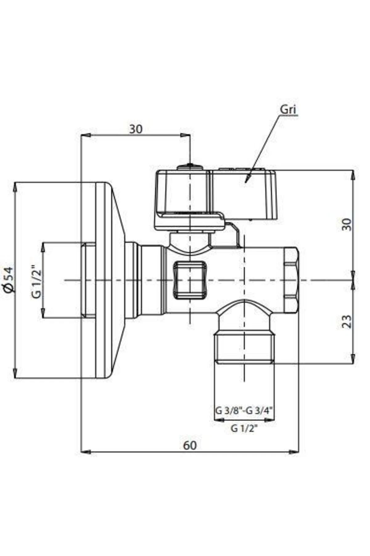1/2" Filtreli Ara Musluk Krom Volanlı - 2 Adet (Rozet Dahil) 602111043-2