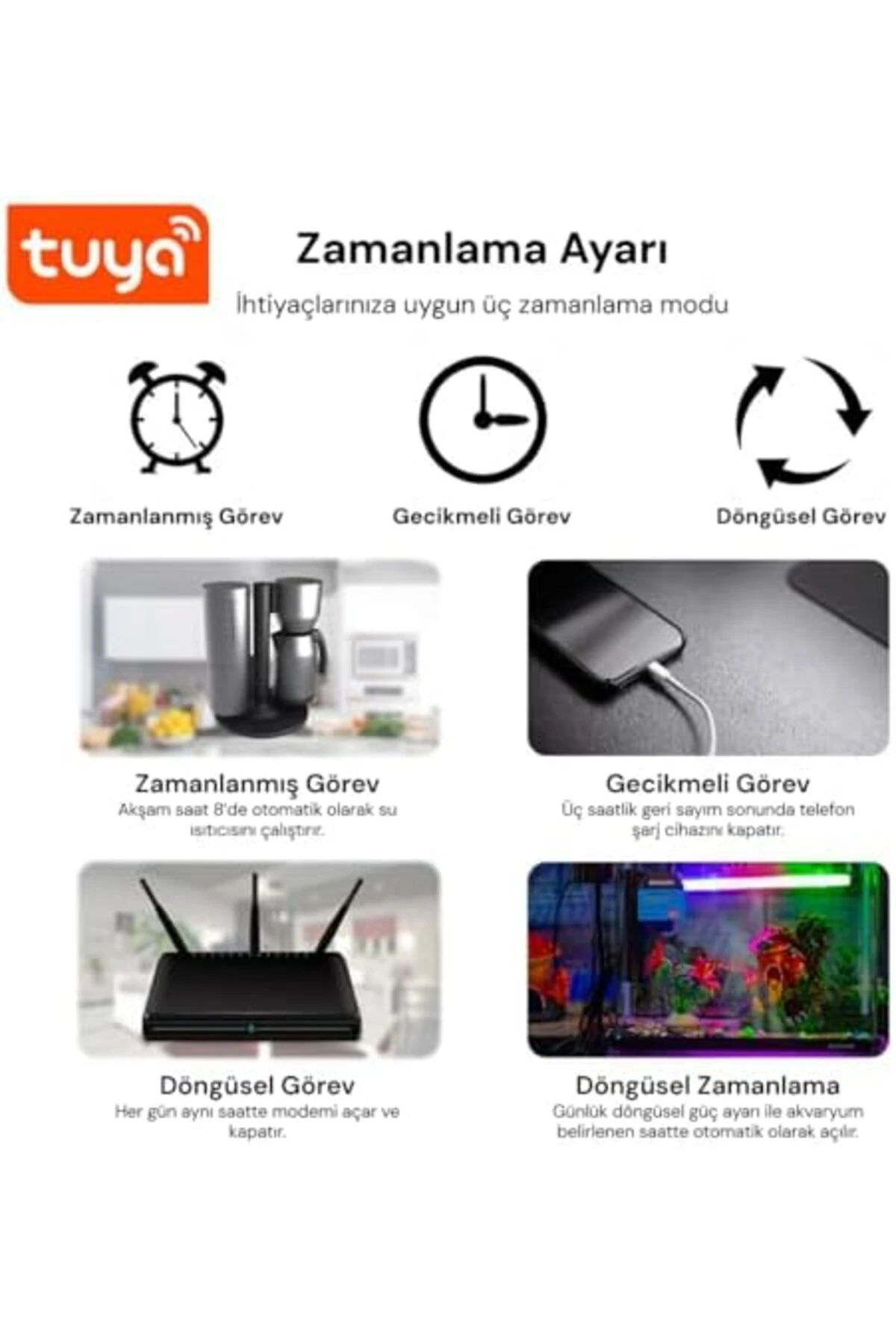 SP-16 Akıllı Priz, Wi-Fi Uyumlu, Telefonla Kontrol, 16A Akım Koruma, Enerji İzleme, 2 Adet 1178227