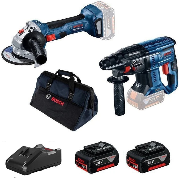 BOSCH Gbh 180 Lı Kırıcı Delici + Gws 180'li Taşlama Plastik Çantalı