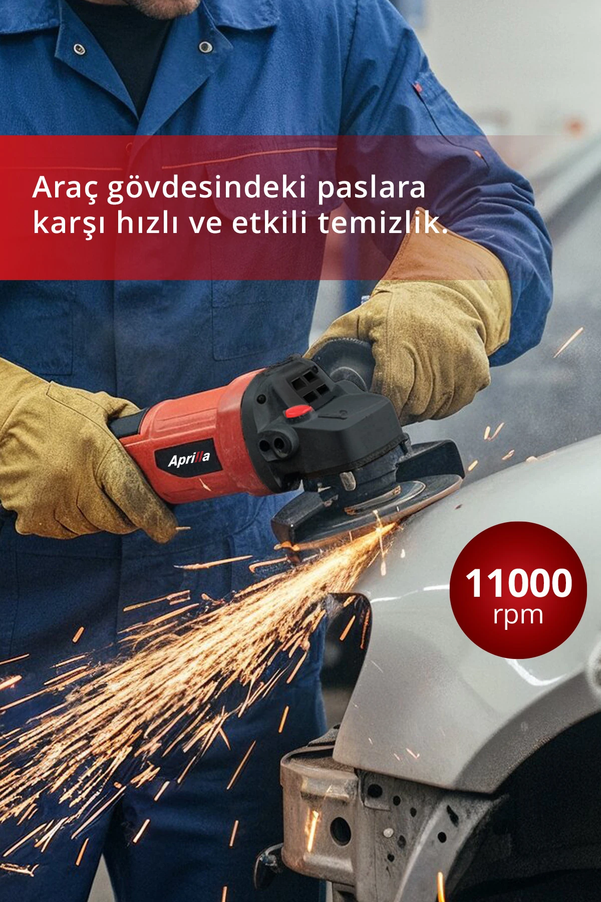 AAG-4577 Profesyonel Avuç Taşlama Makinesi – 600W, 125mm Disk, 11000 dev/dak