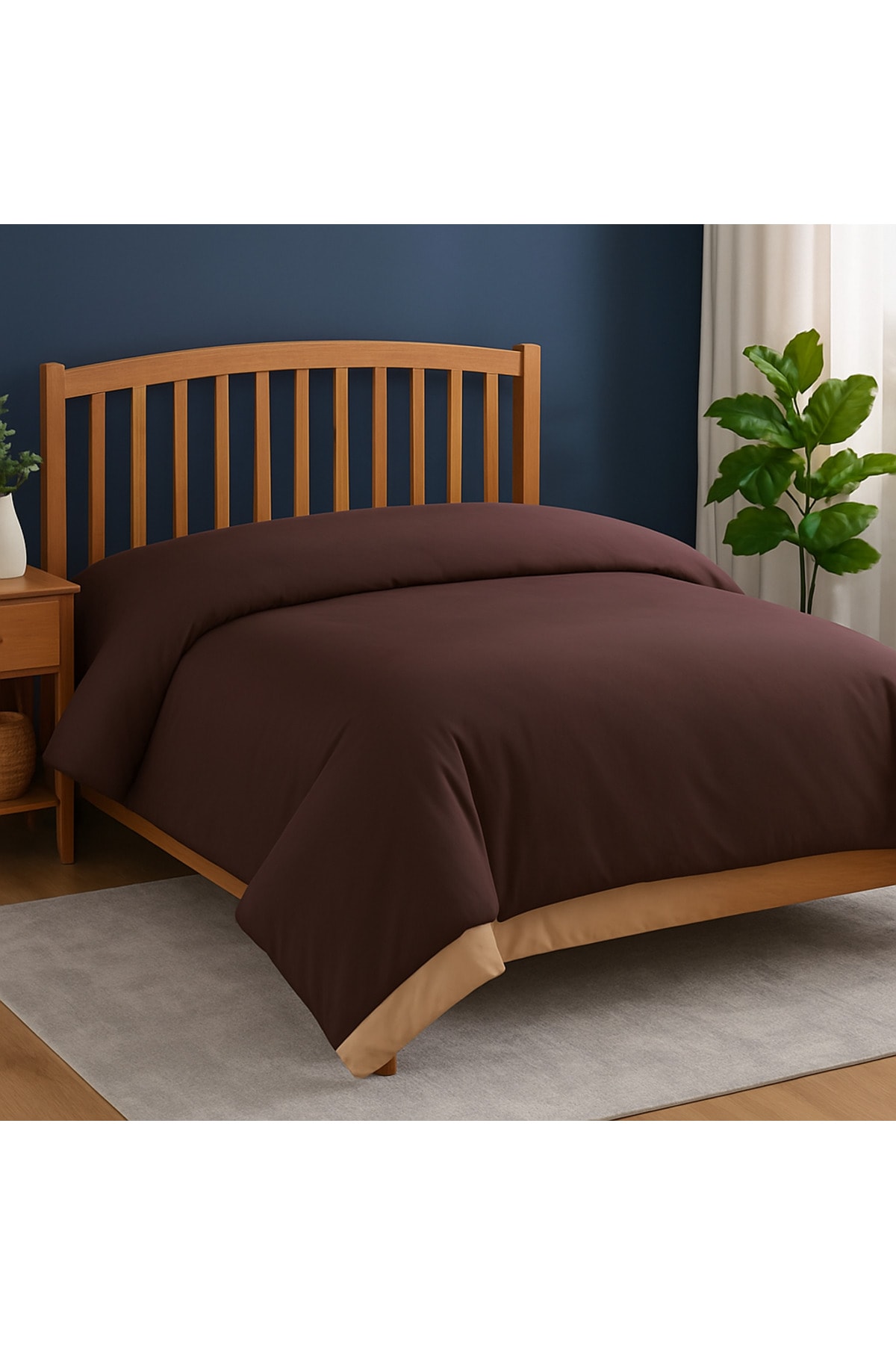 Plain Çift Taraflı %100 Pamuk King Size Nevresim