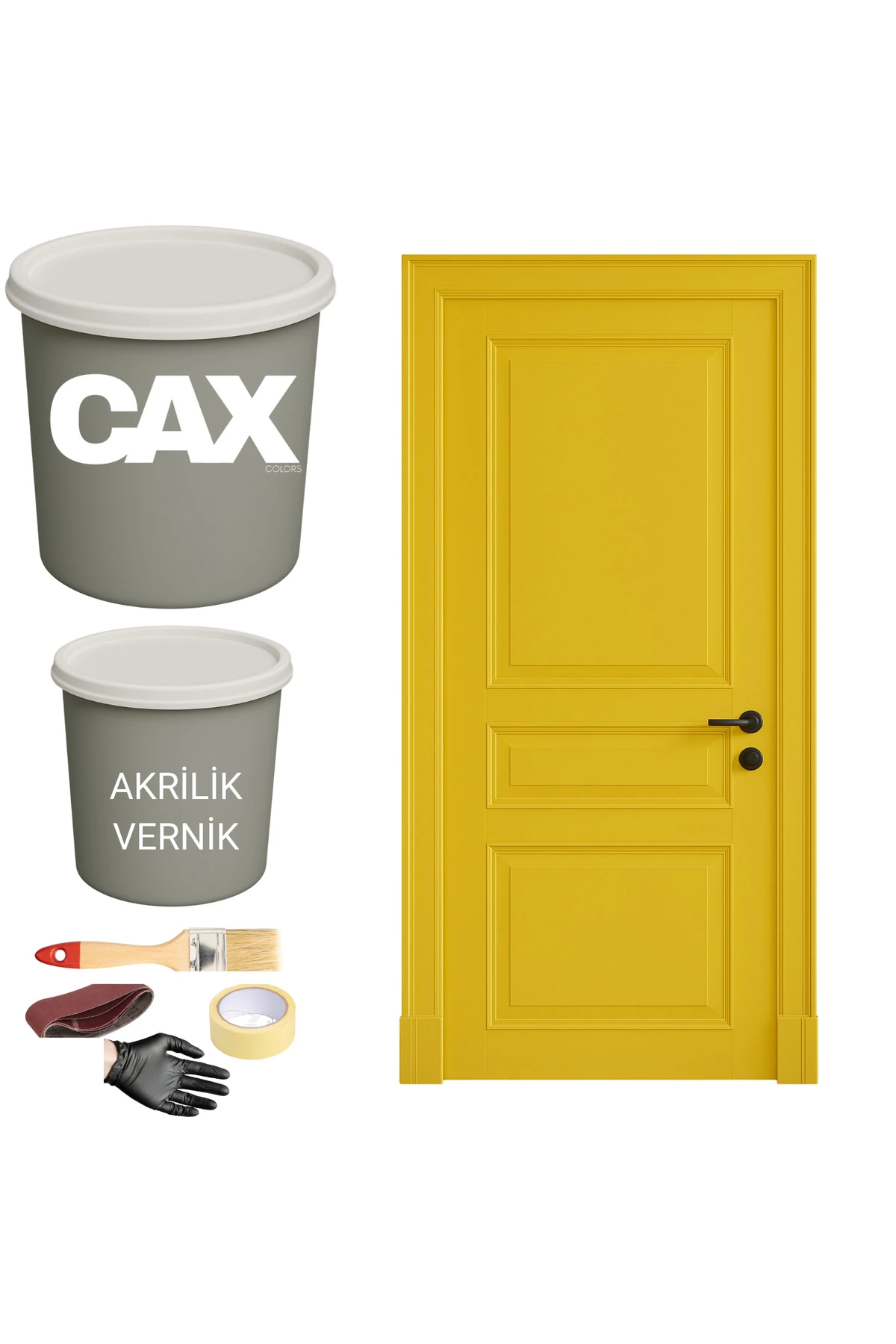 AHŞAP-LAKE-TEKNE VERNİKLİ KAPI AKRİLİK BOYA SETİ 1 LİTRE+500ML AKRİLİK KORUMA VE PARLAKLIK VERNİĞİ