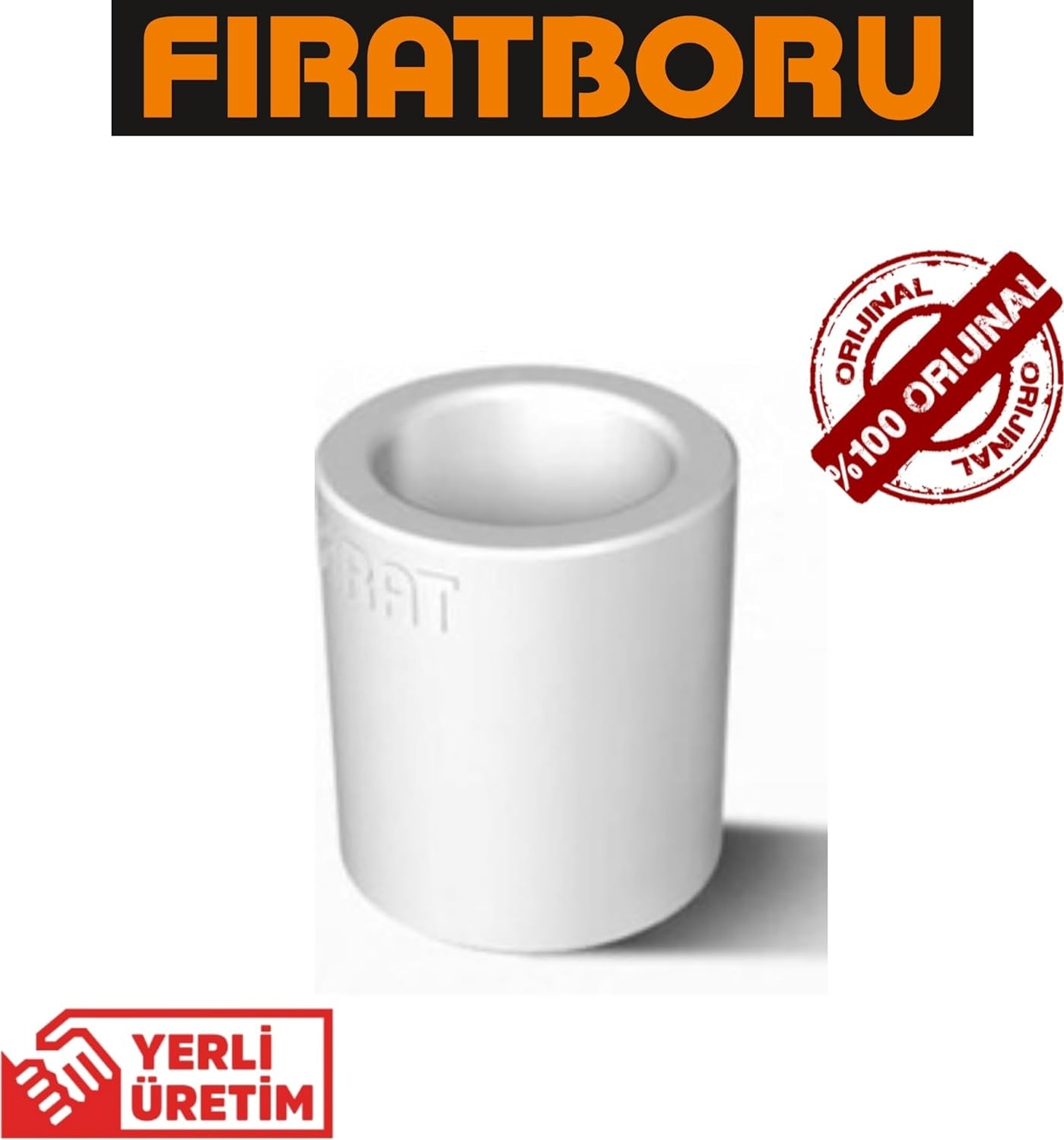 Fırat Pprc Boru Manşonu, Beyaz, 20 Mm, Plastik Bağlantı Parçası, Su Tesisatı Için