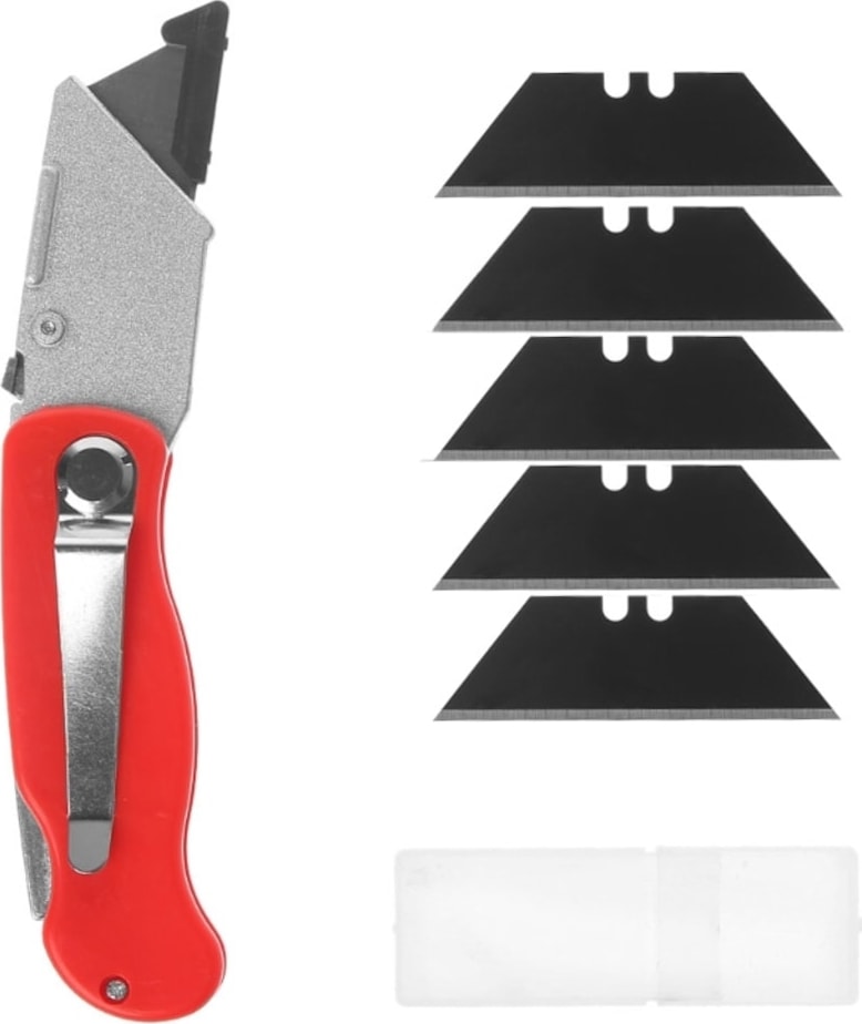 Katlanır Maket Bıçağı Halı Alçıpan Falçata + 5 Yedek Bıçak