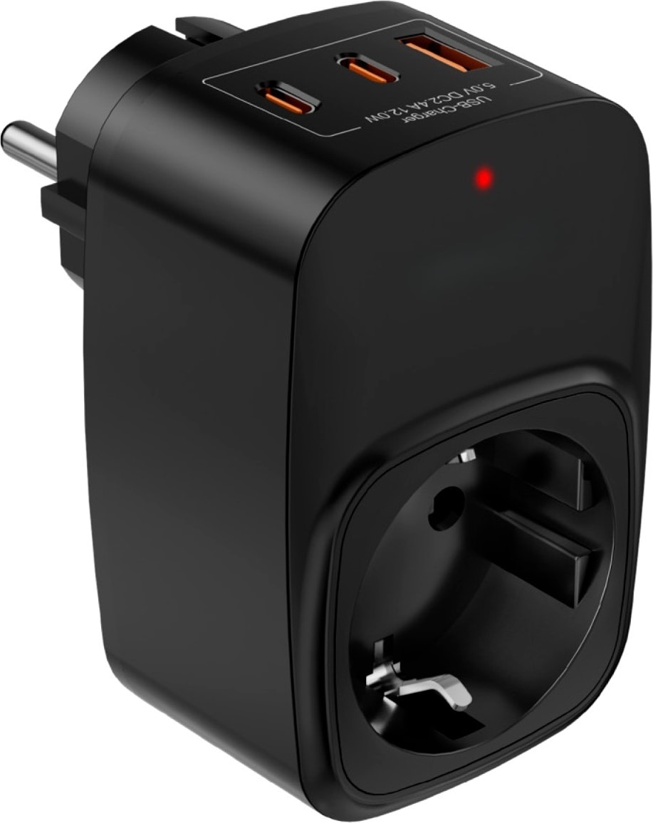 Çoklu Yüksek Voltaj Korumalı Duvar Prizi 2x Type-C 1x USB Çıkışlı Priz Grup Priz Çoğaltıcı
