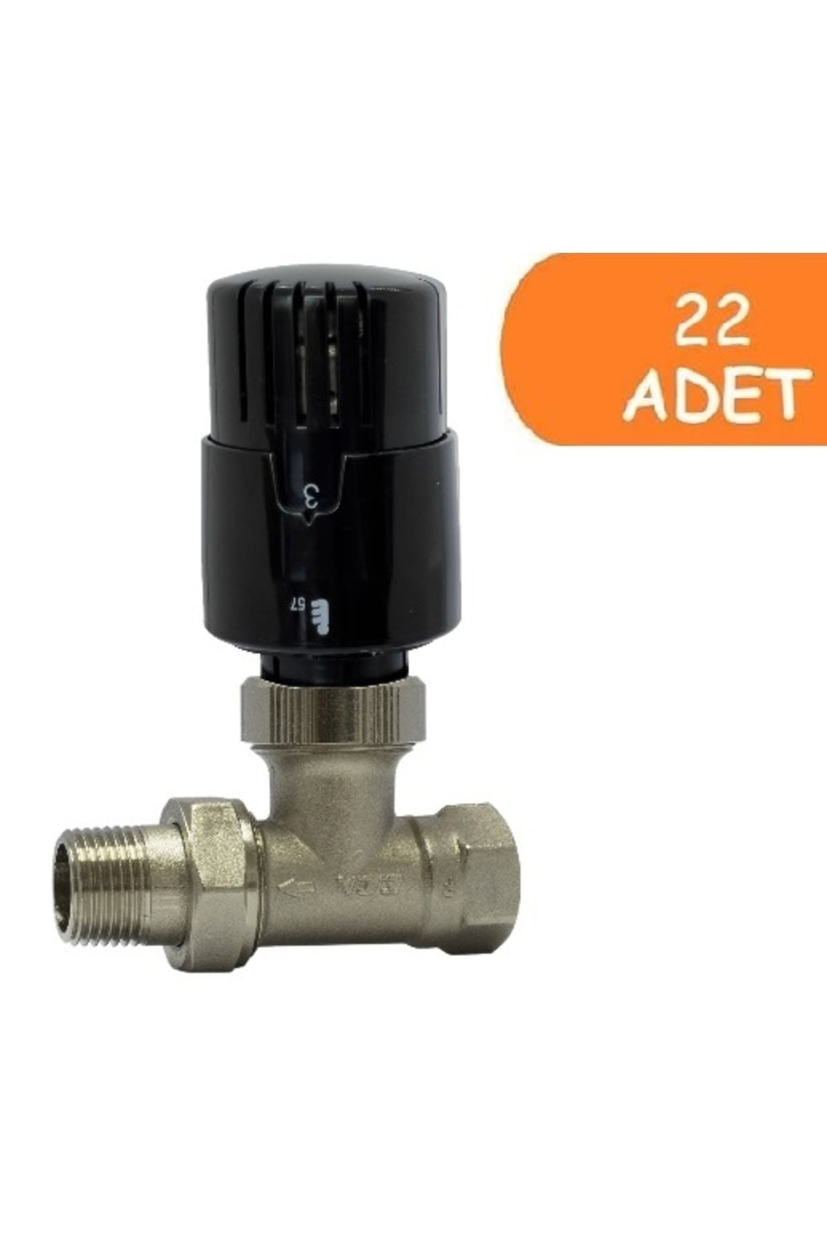 10 Adet ECA TRV4 Termostatik Düz Radyatör Valfi Petek Vanası Siyah 802120117