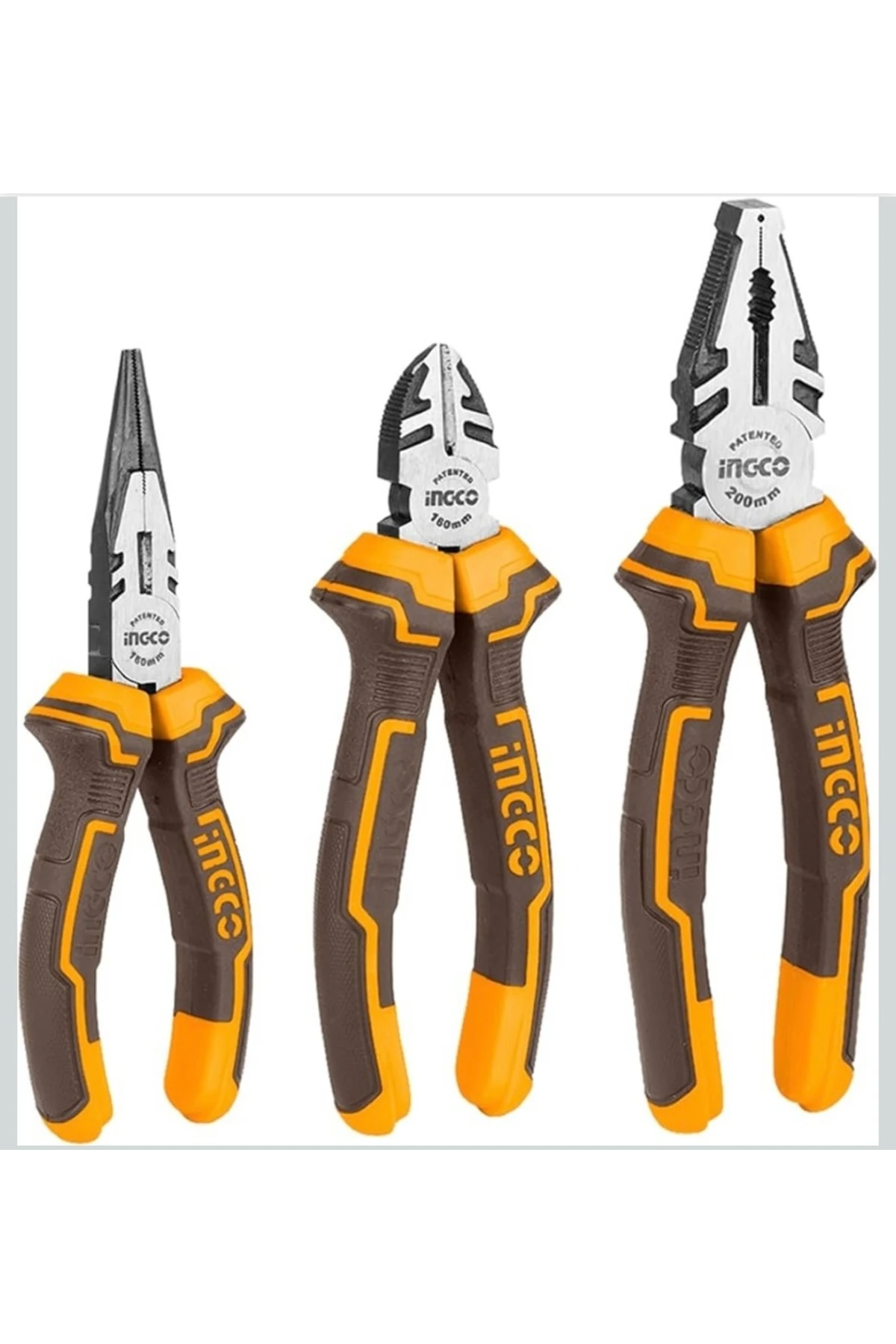 3’lü Profesyonel Pense Seti – Yan Keski, Kargaburun ve Düz Pense