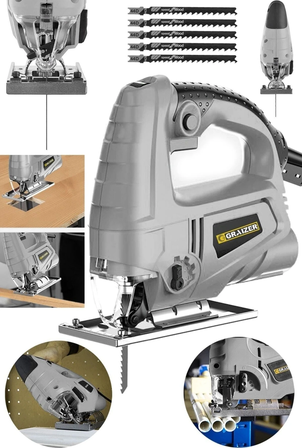 Alman 4000 W Sjs Metal Şanzuman 6 Kademe Devirli Bakır Sargili Dekupaj Testere makinesi Gg