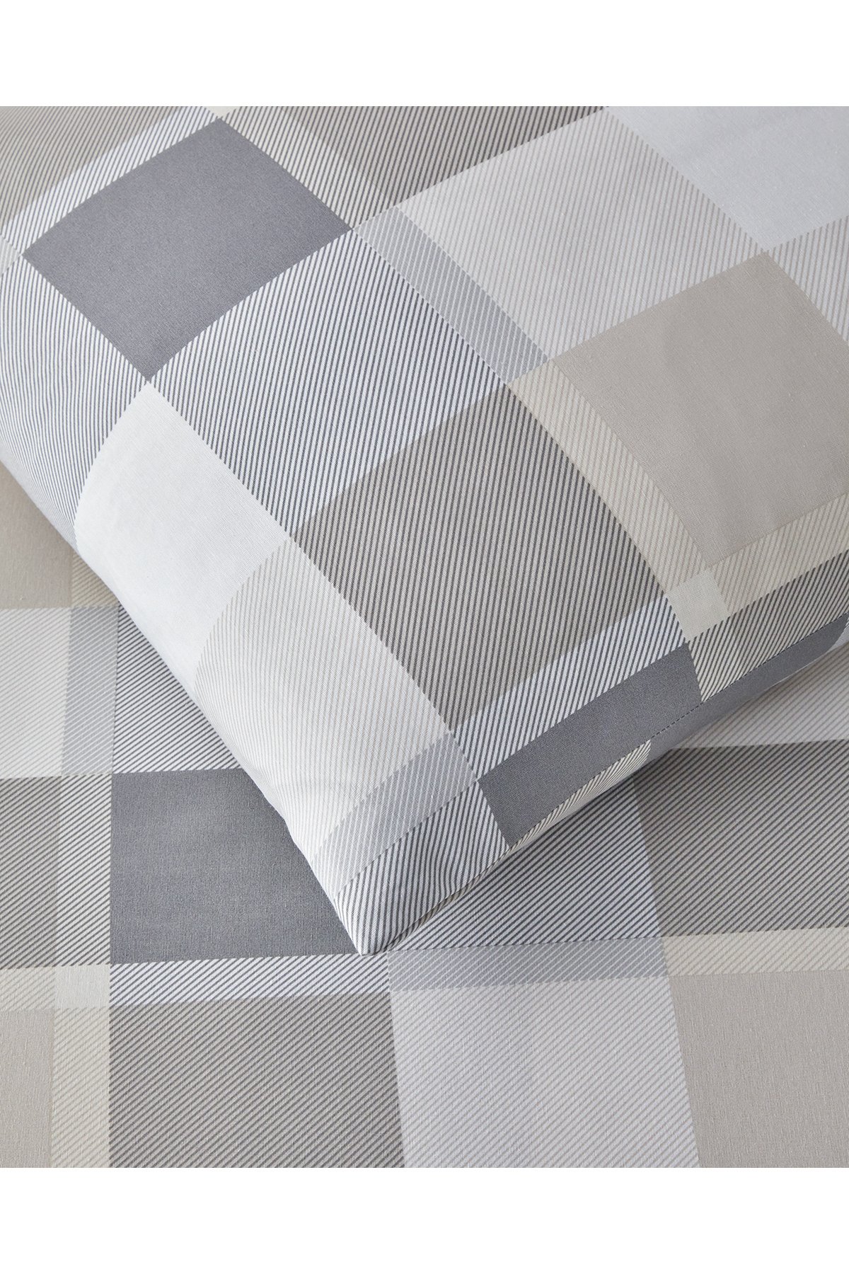 Bold Pattern Kolay Ütülenir Çift Kişilik Nevresim Takımı 200x220 cm Taş Rengi