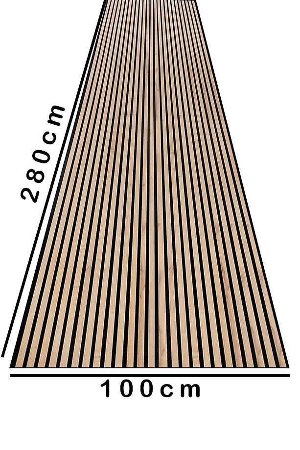 Mdf Ahşap Akustik Duvar Paneli 100x280 Cm ( Safir Meşe )