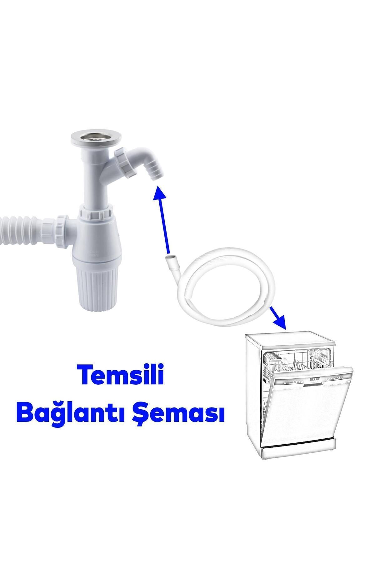 Sökülebilir Pis Su Giderli Tas'lı Çift Lavabo Gideri Evye Sifonu Körüklü Mutfak Banyo Borusu