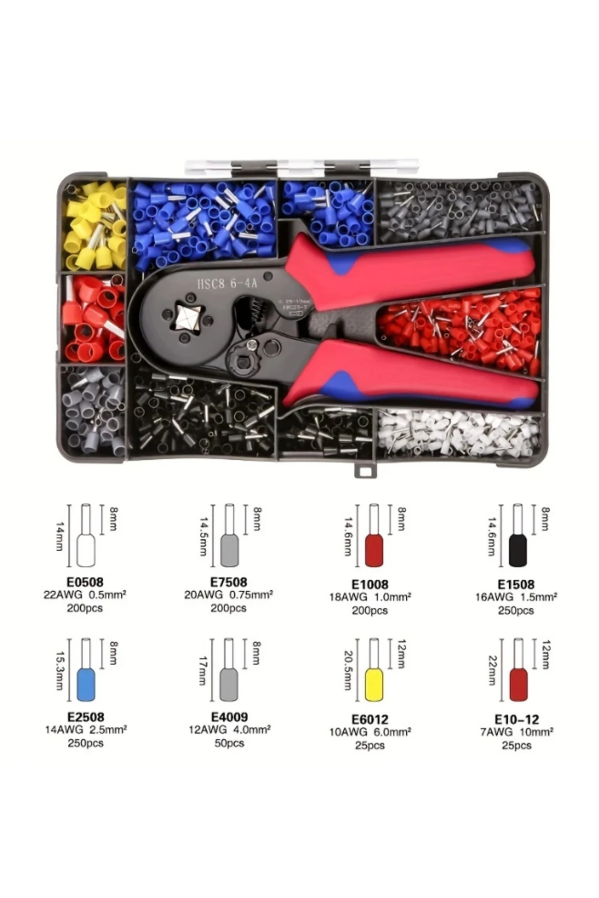 HSC8 6-4 TERMİNAL SIKMA PENSESİ 1200 ADET TEL