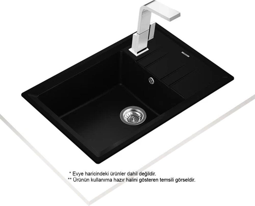 Stone 60 S-Tg Granit Evye, Karbon Siyah, 115330029, 78X51CM