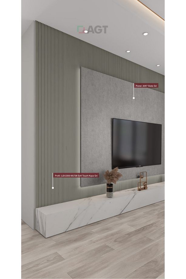 AKYÜREK  LB 2200 MODEL KAYA GRİ RENK DEKOR PROFİL DUVAR KAPLAMA PANEL LAMBRİ