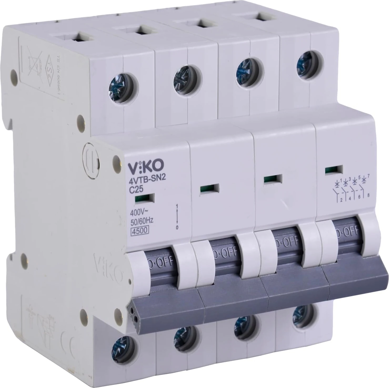 4VTB-4C25 Otomatik Sigorta 4,5ka C Tipi 4 Kutup 25A