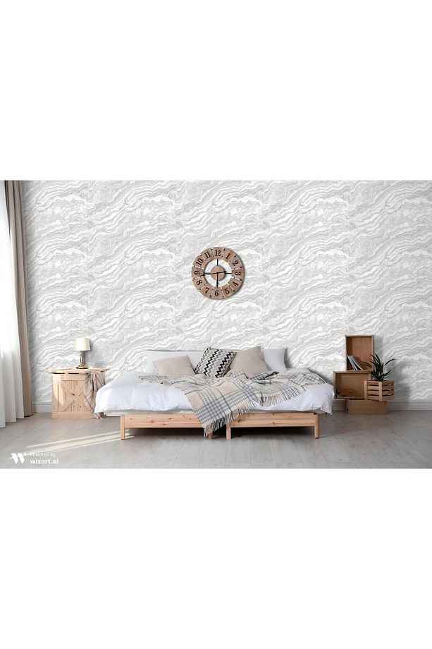 ROKA 23102-1 MERMER DESENLİ AÇIK GRİ DUVAR KAĞIDI 16,5 m2