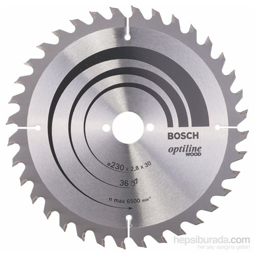 BOSCH - Optiline Serisi Ahşap İçin Daire Testere Bıçağı - 230 X 30 X 2,8 Mm, 36 Diş