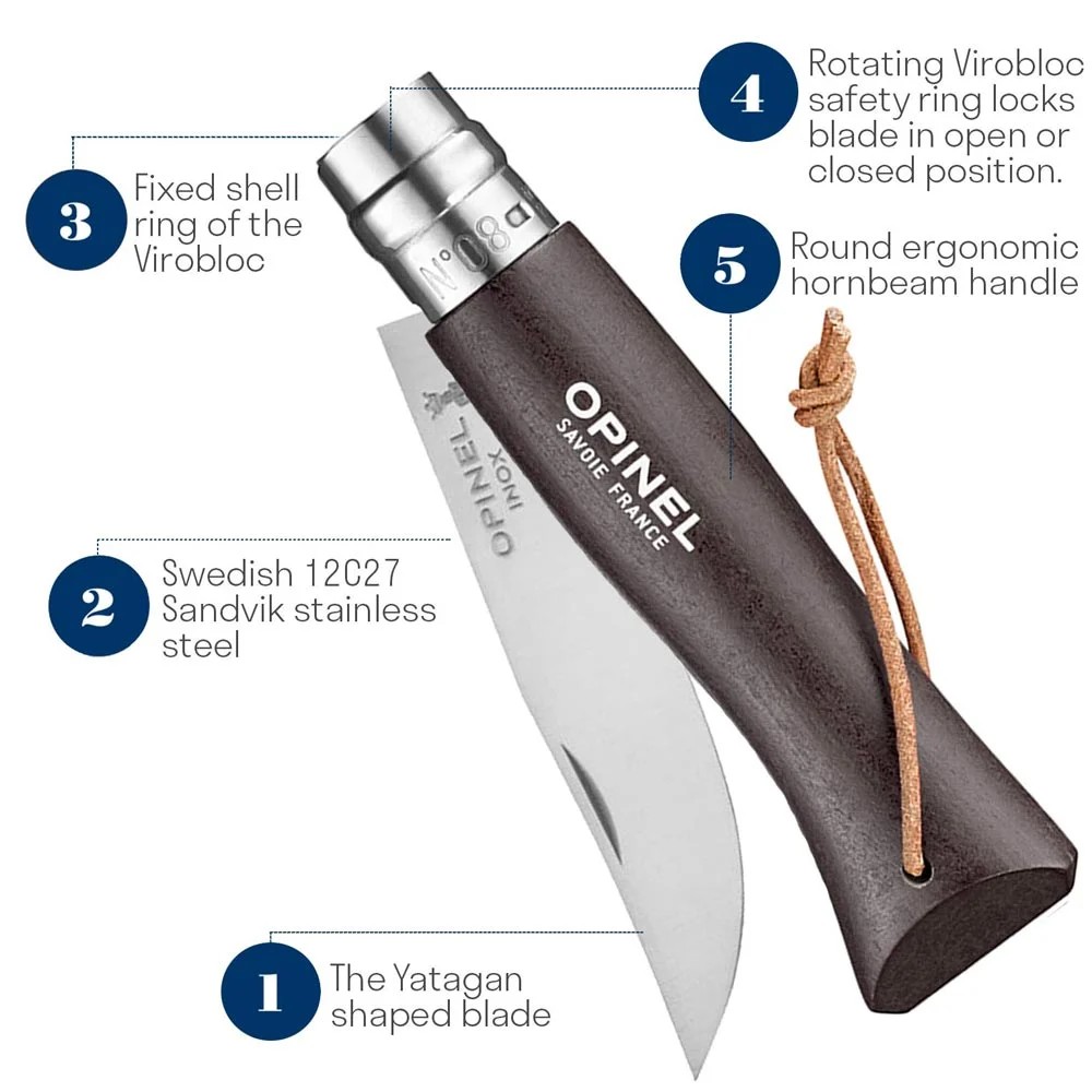 Opinel Inox Trekking 8 No Paslanmaz Çelik Çakı (Kahverengi)