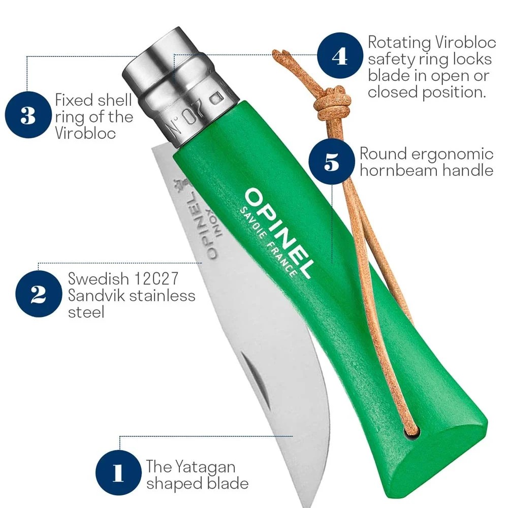 Opinel Inox Trekking 7 No Paslanmaz Çelik Çakı (Yeşil)