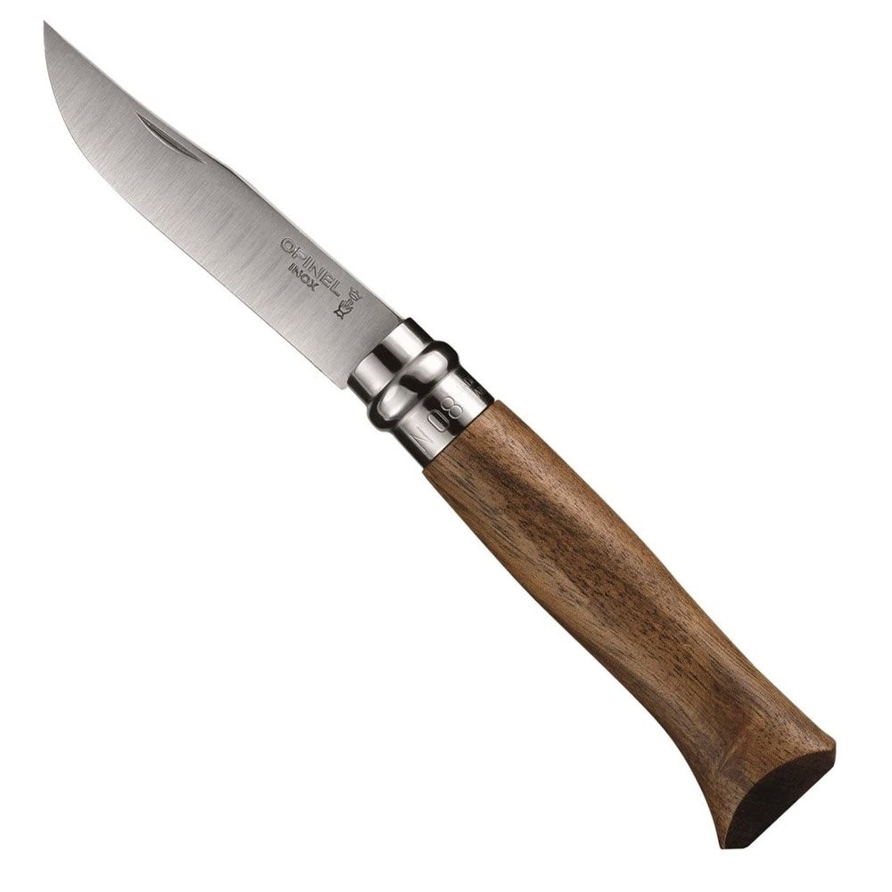 OP-002022-Opinel Inox No 8 Ceviz Saplı Paslanmaz Çelik Çakı