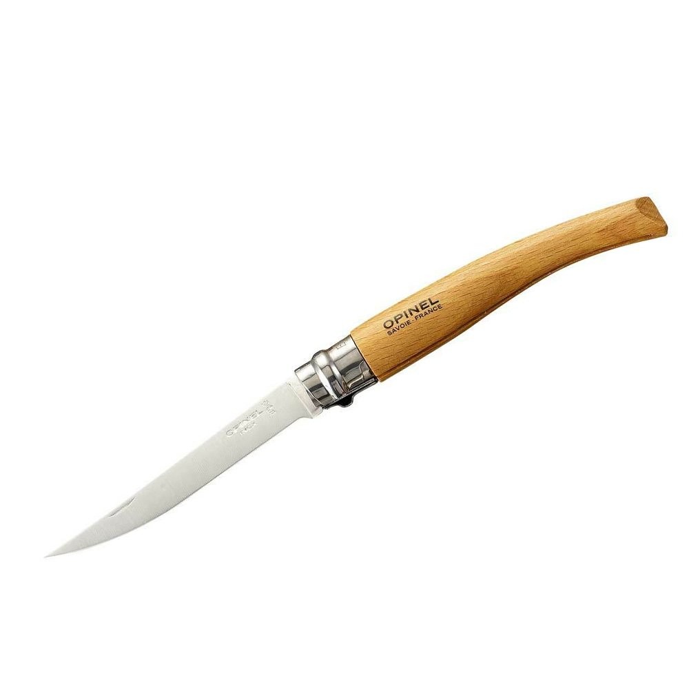 OP-000517-Opinel Inox 10 No Kayın Saplı Fleto Paslanmaz Çelik Çakı