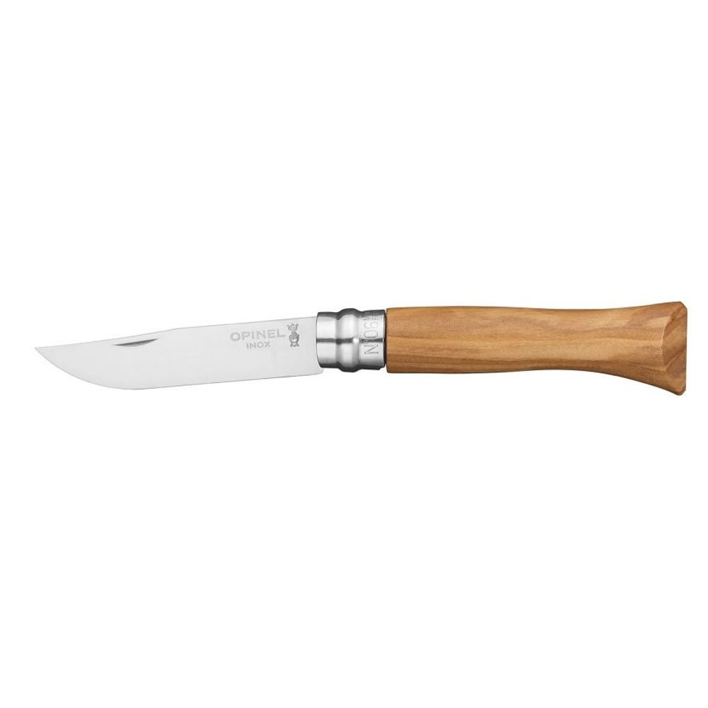 OP-002023-Opinel Inox No 6 Zeytin Ahşap Saplı Paslanmaz Çelik Çakı