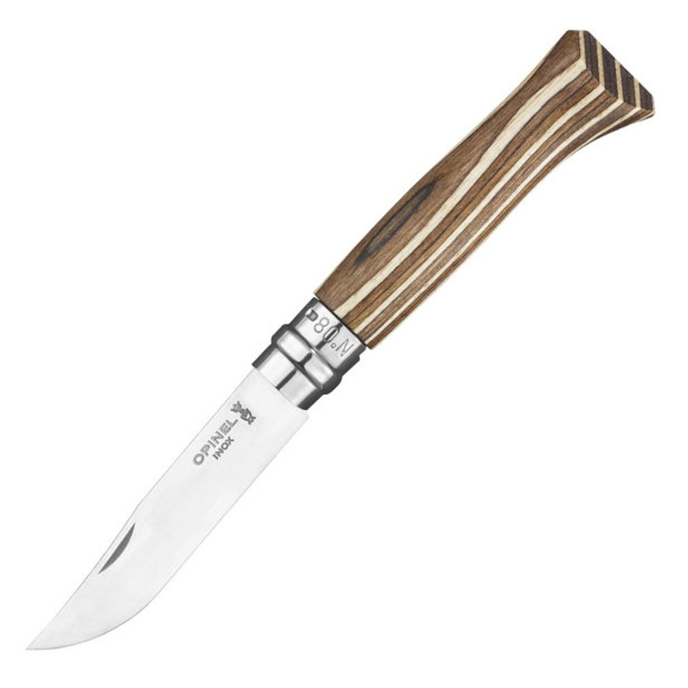 OP-002388-Opinel No 8 Lamine Birch Özel Seri Paslanmaz Bıçak (Kahverengi) Kahverengi