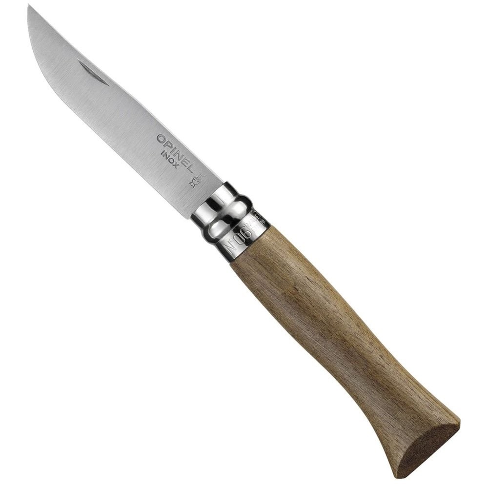 OP-002025-Opinel Inox No 6 Ceviz Saplı Paslanmaz Çelik Çakı