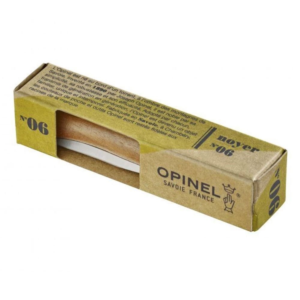 OP-002025-Opinel Inox No 6 Ceviz Saplı Paslanmaz Çelik Çakı