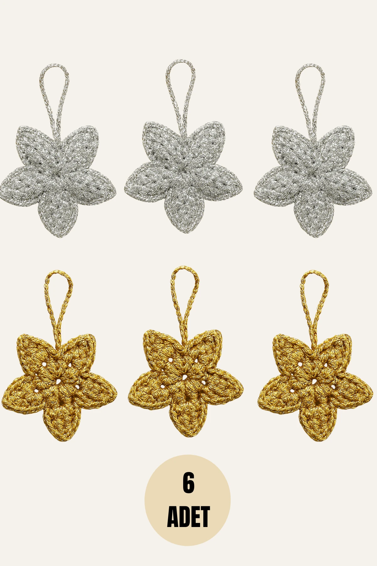 Doramira Home Noella 6'lı El Yapımı Yıldız Yılbaşı Ağacı Süs Seti