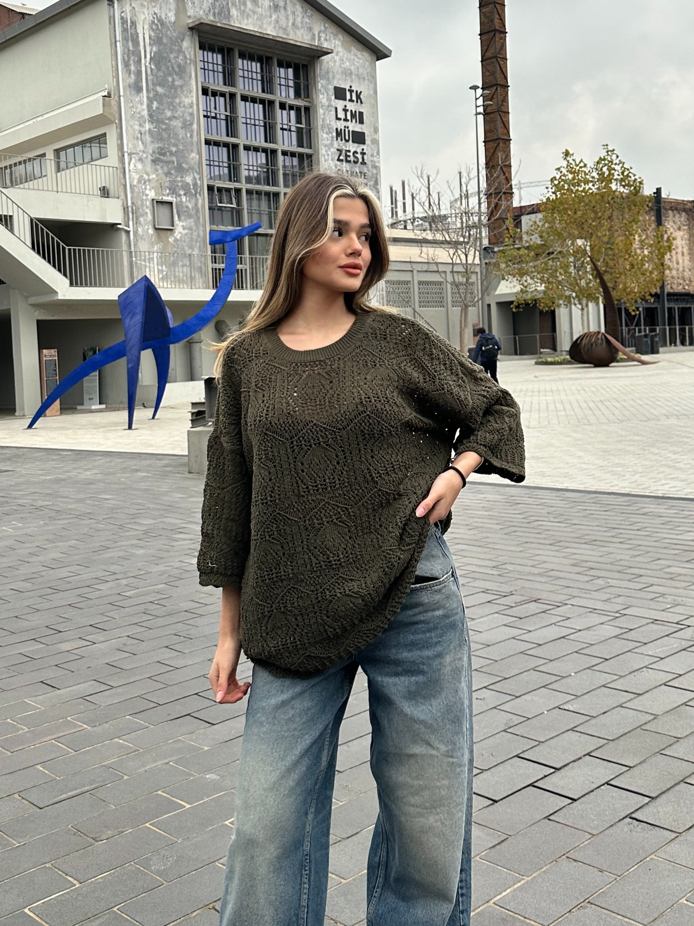 Haki Oversize Bolero Kazak