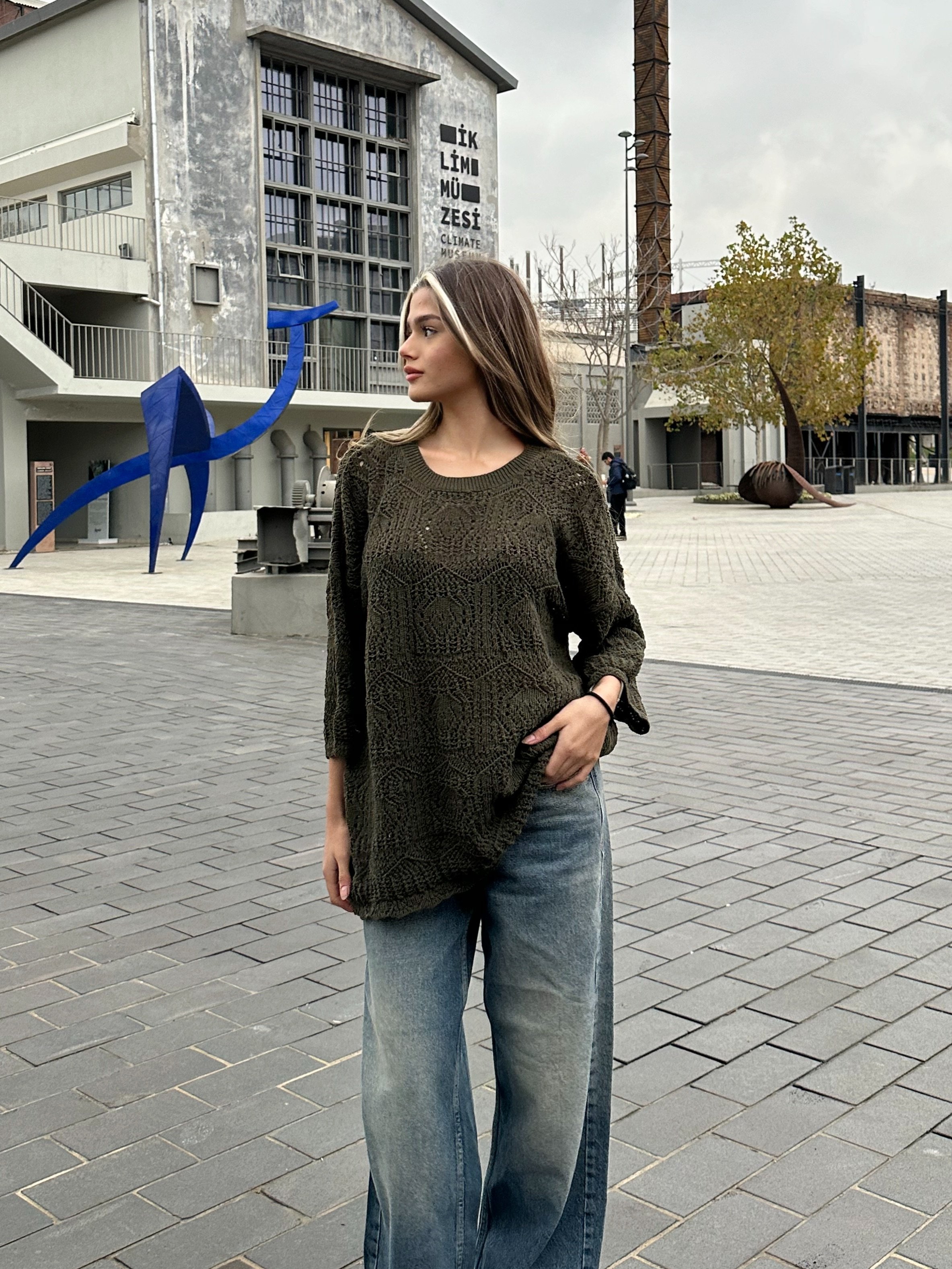 Haki Oversize Bolero Kazak