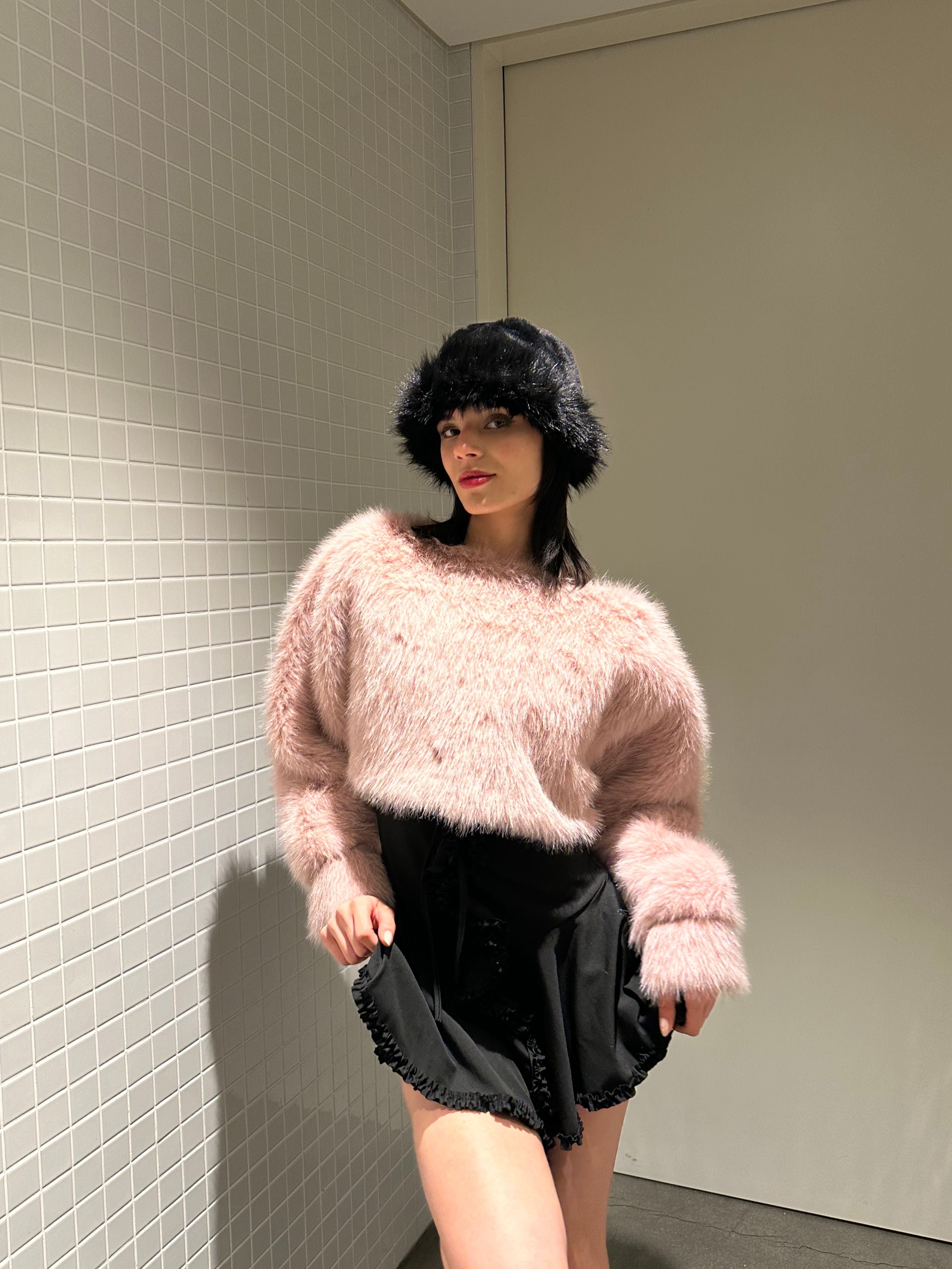 Toz Pembe Kürk Sweat