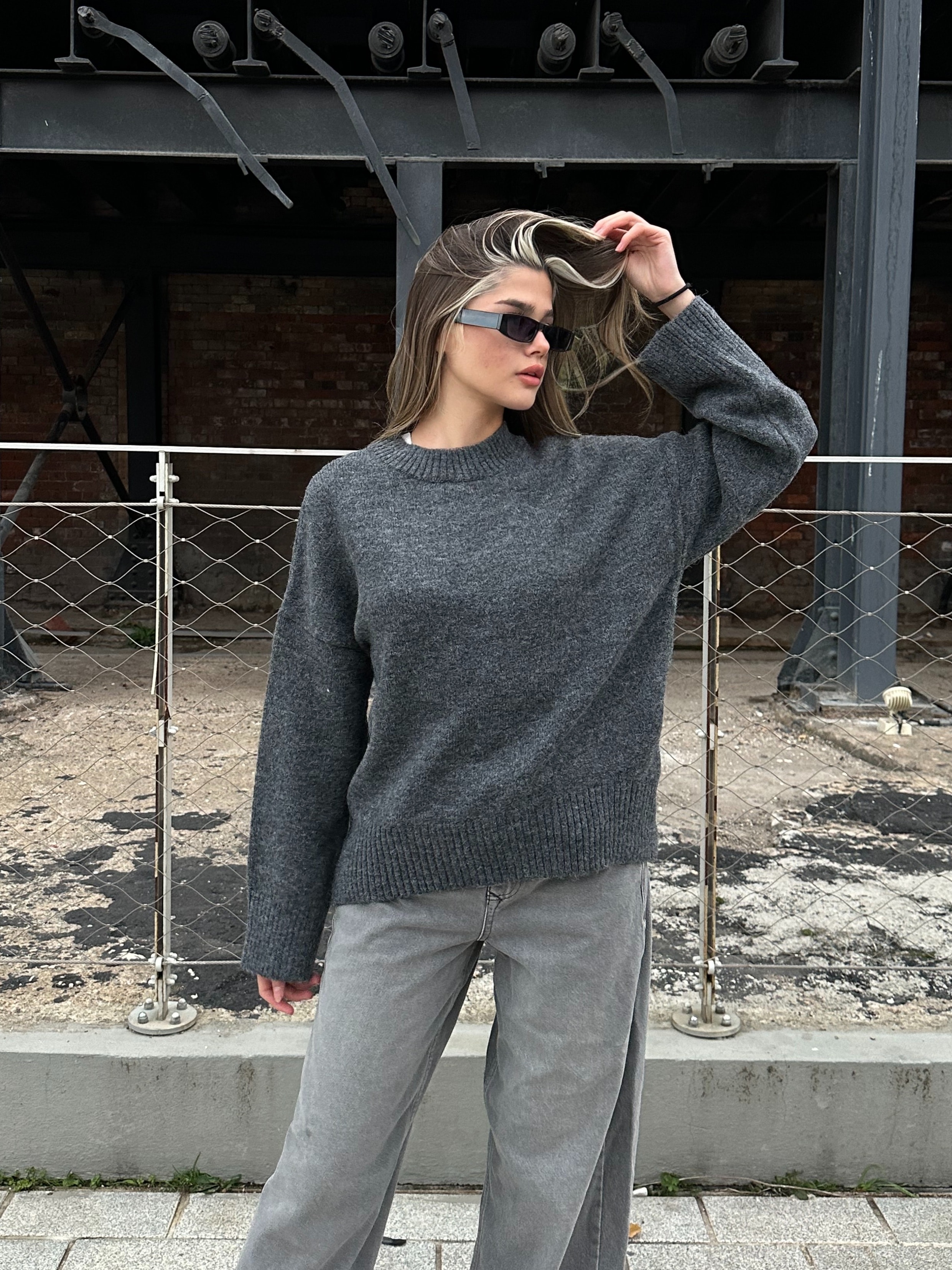 Füme Oversize Triko Kazak