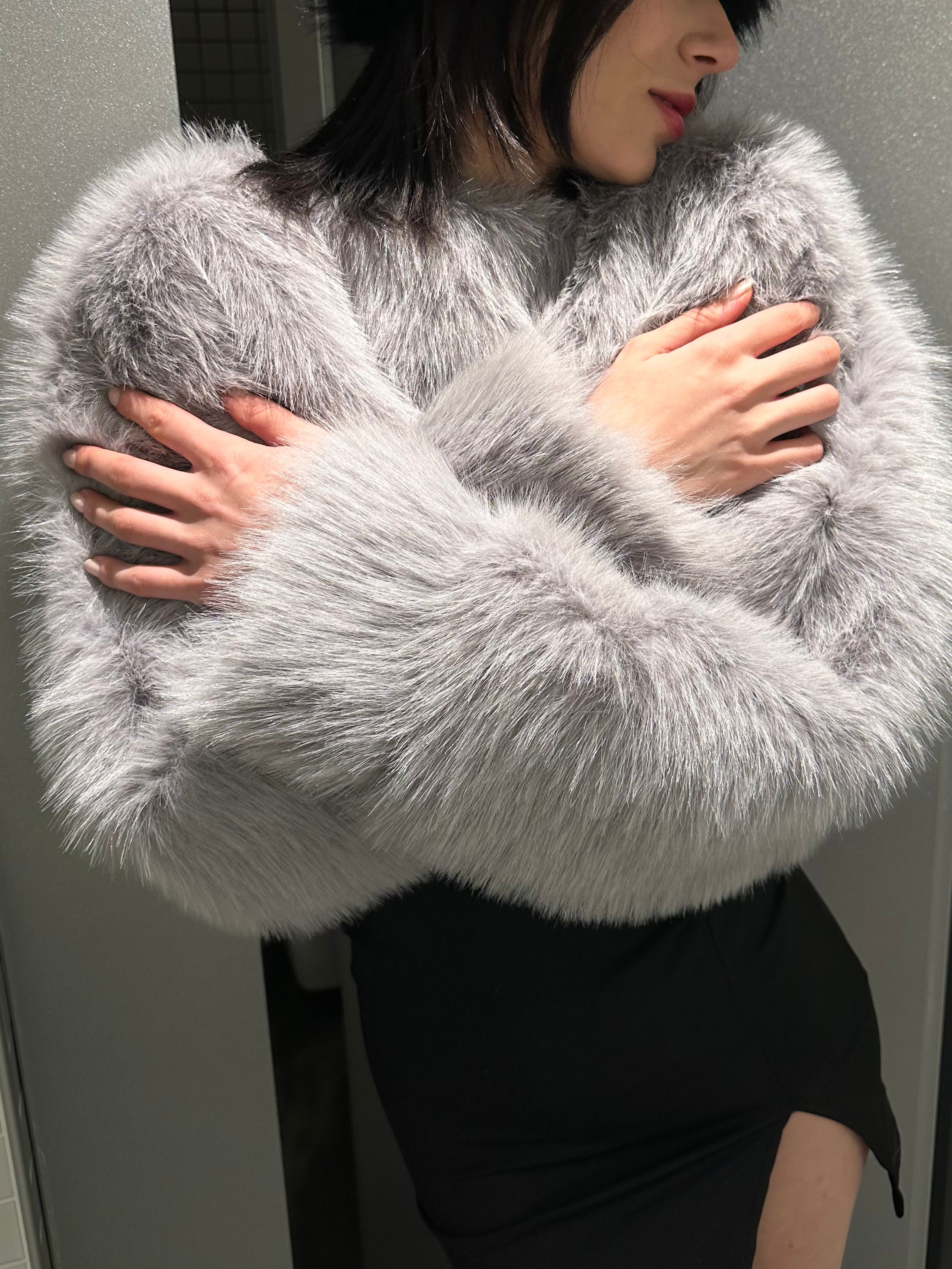 Gri Kürk Sweat