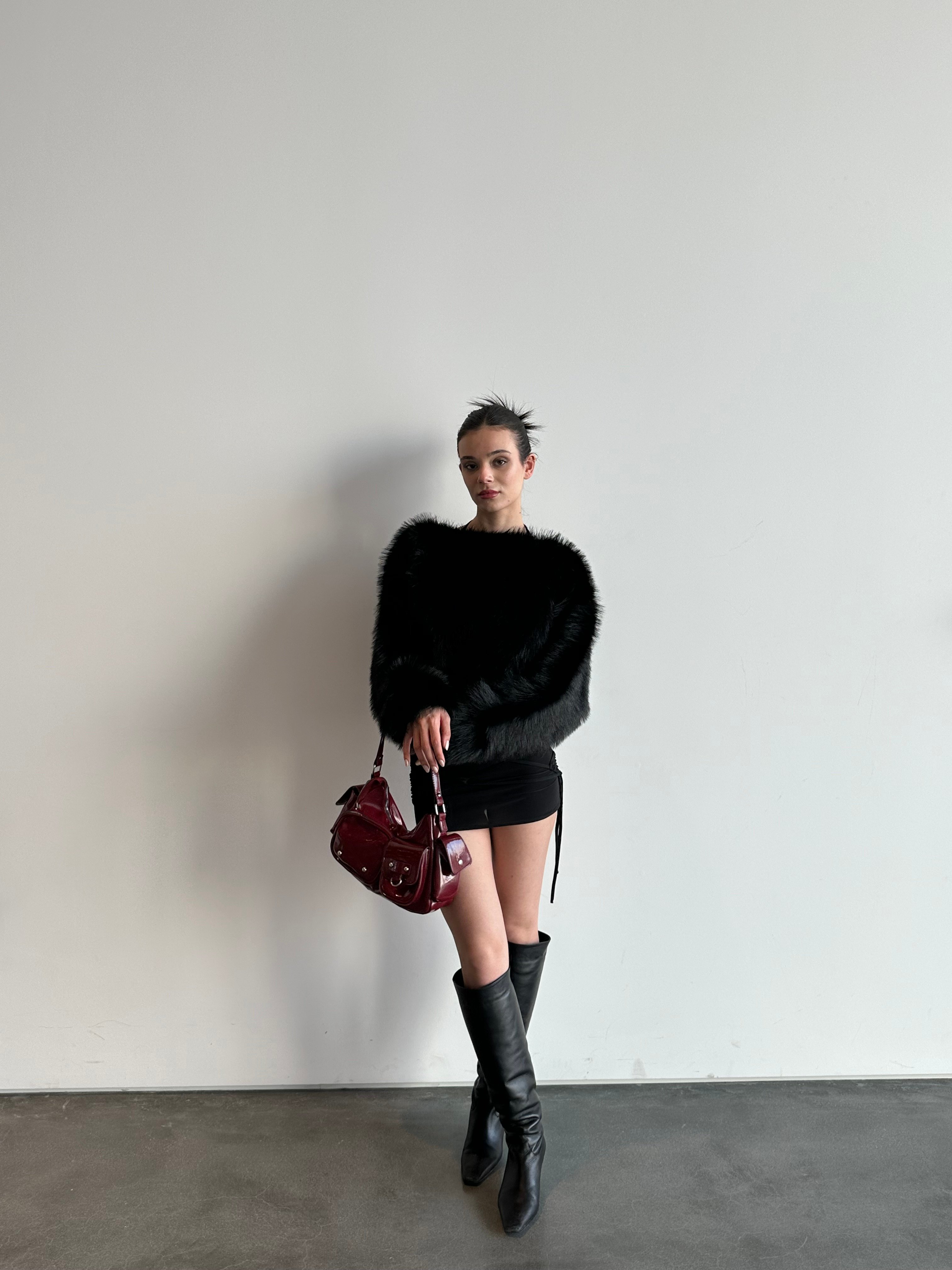 Siyah Kürk Sweat