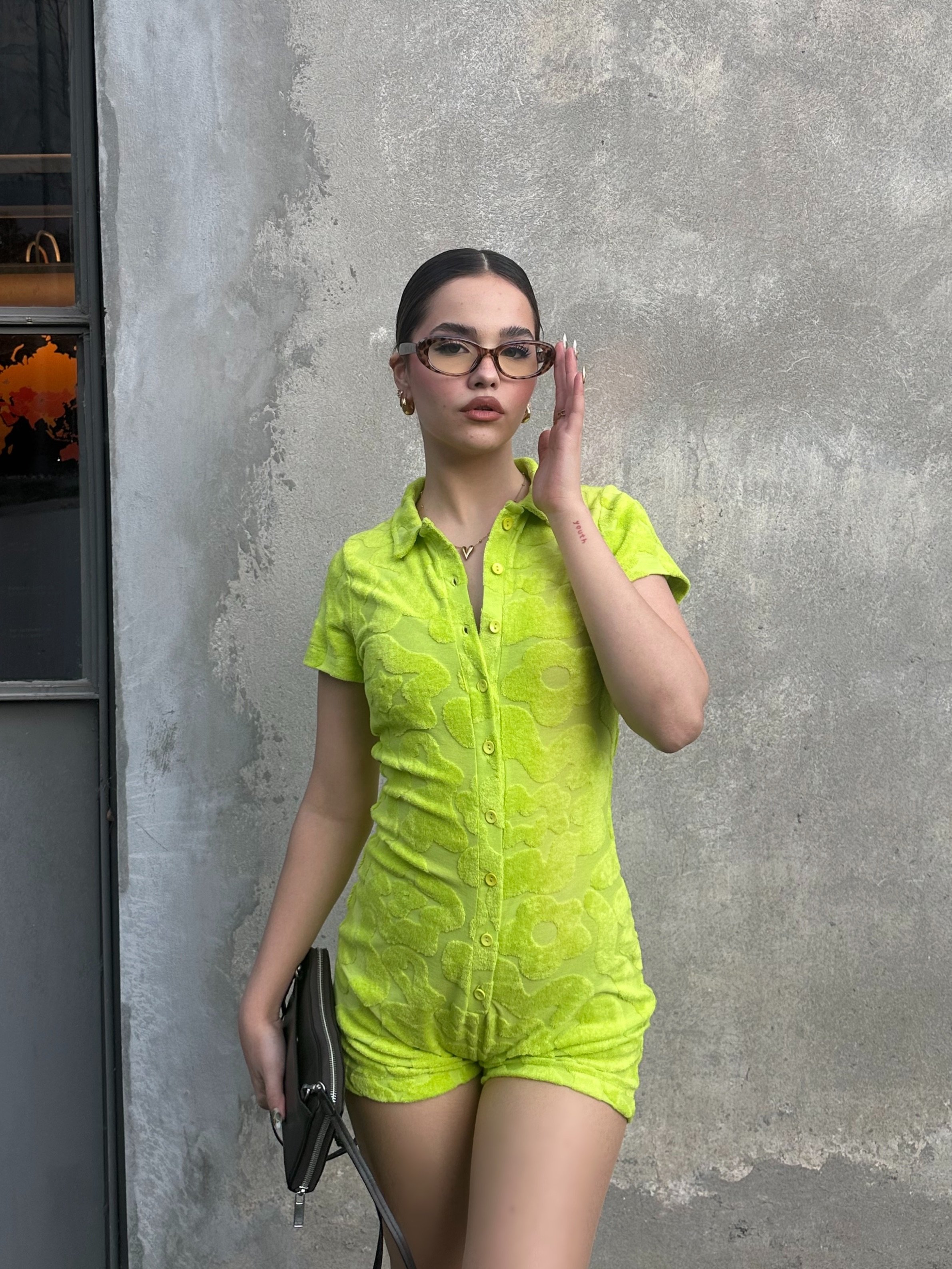 Tracie Fıstık Yeşili Tulum