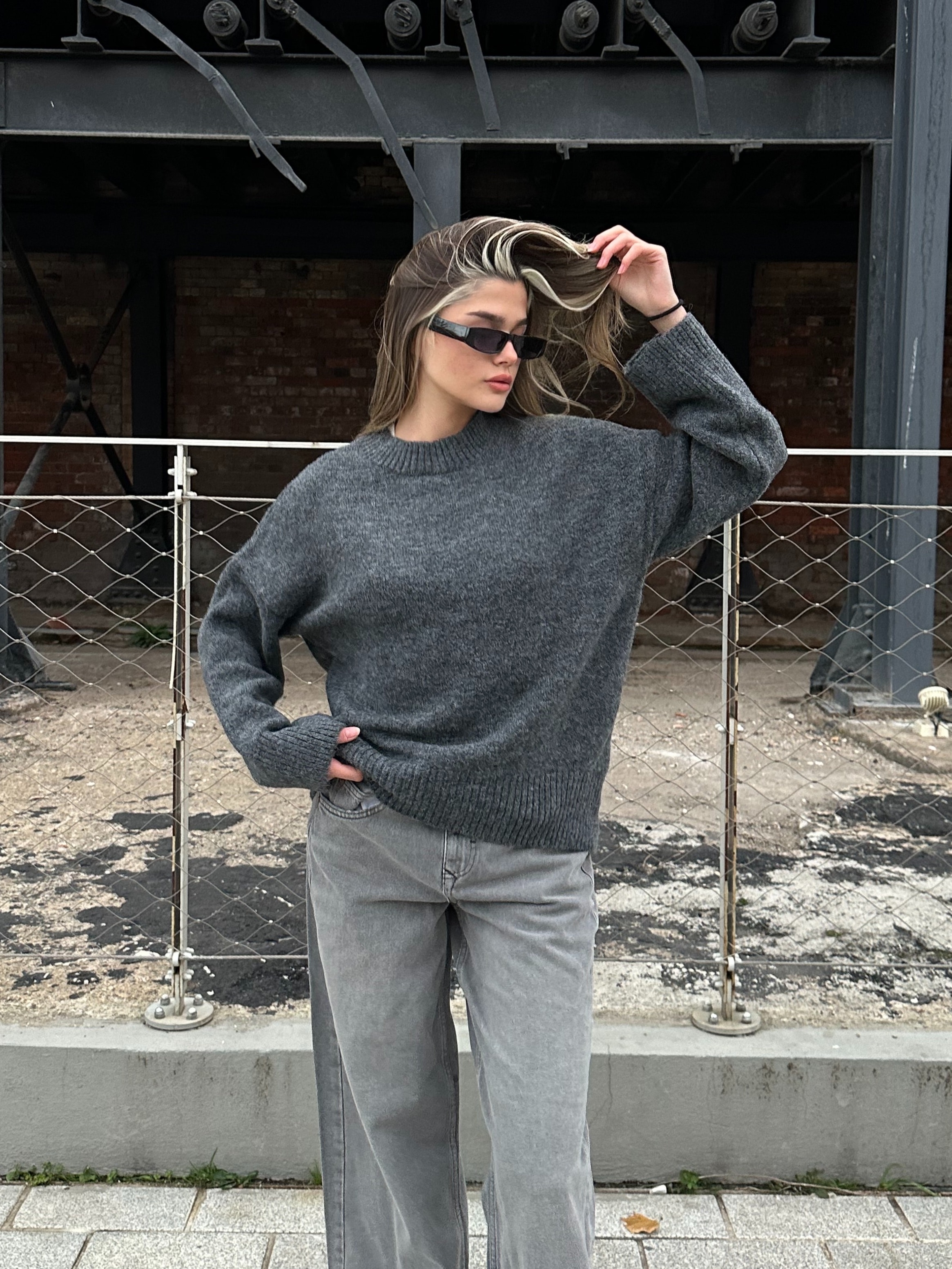 Füme Oversize Triko Kazak