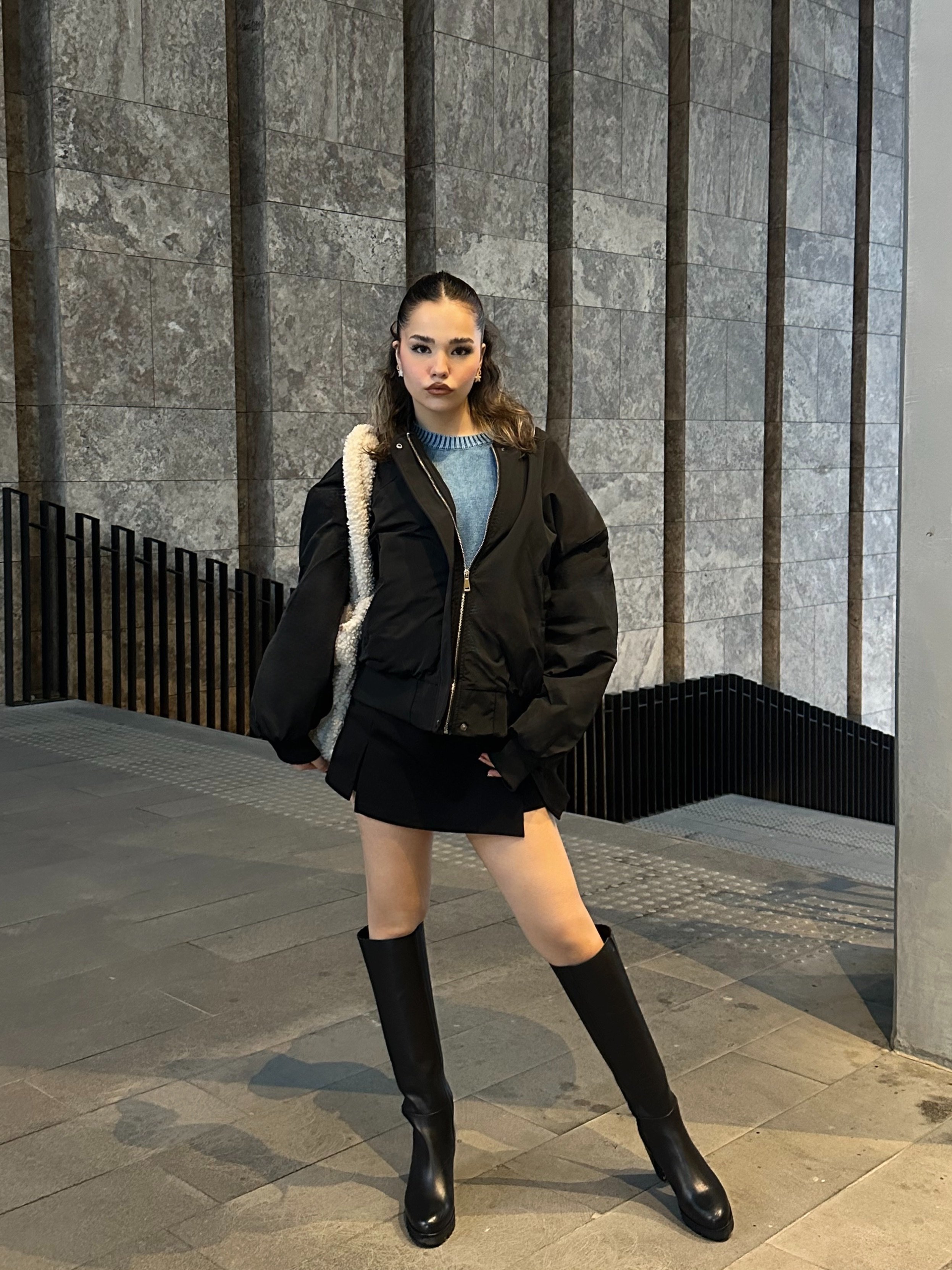Siyah Bomber Ceket