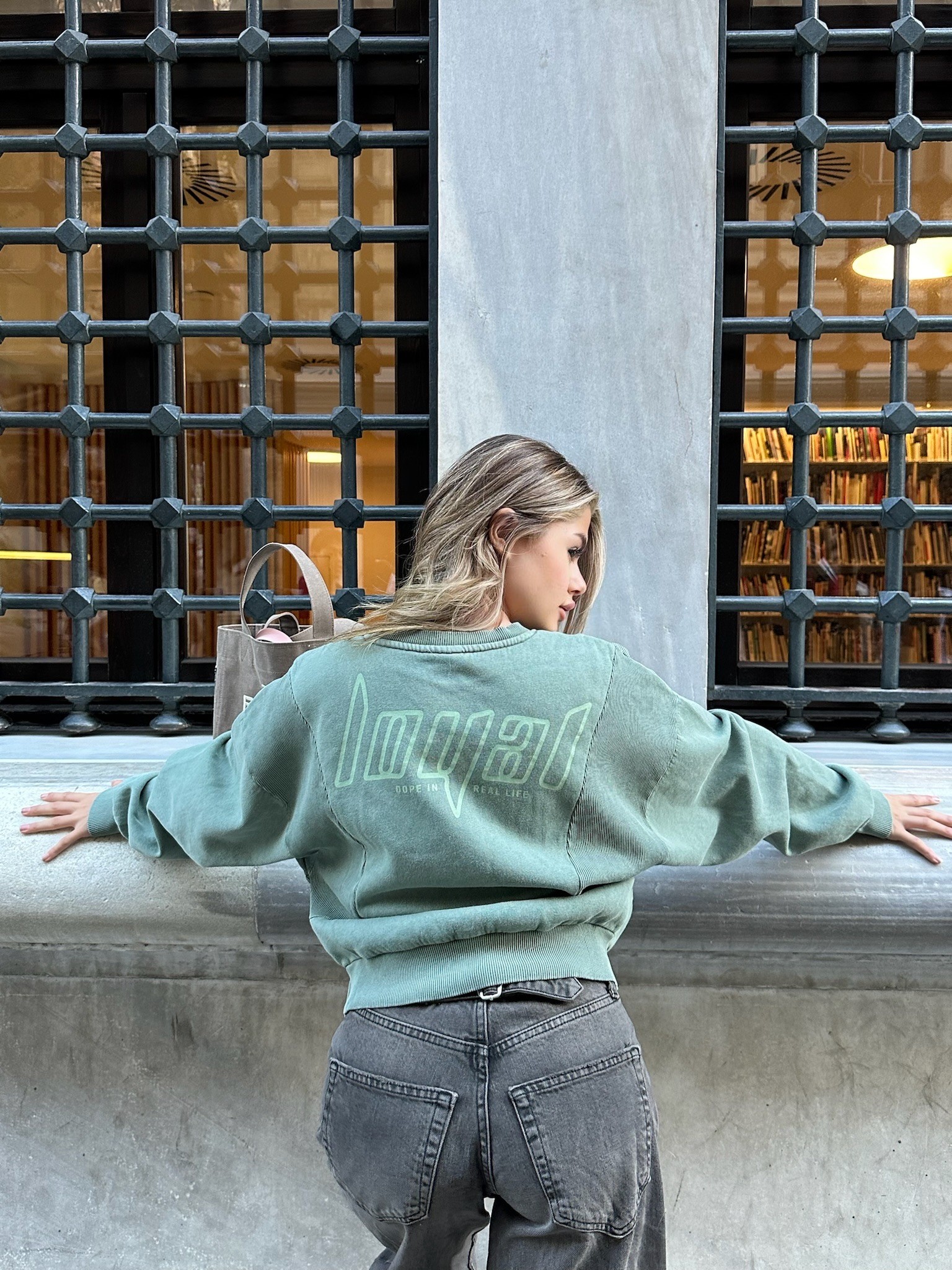 Su Yeşili Oversize Sweatshirt