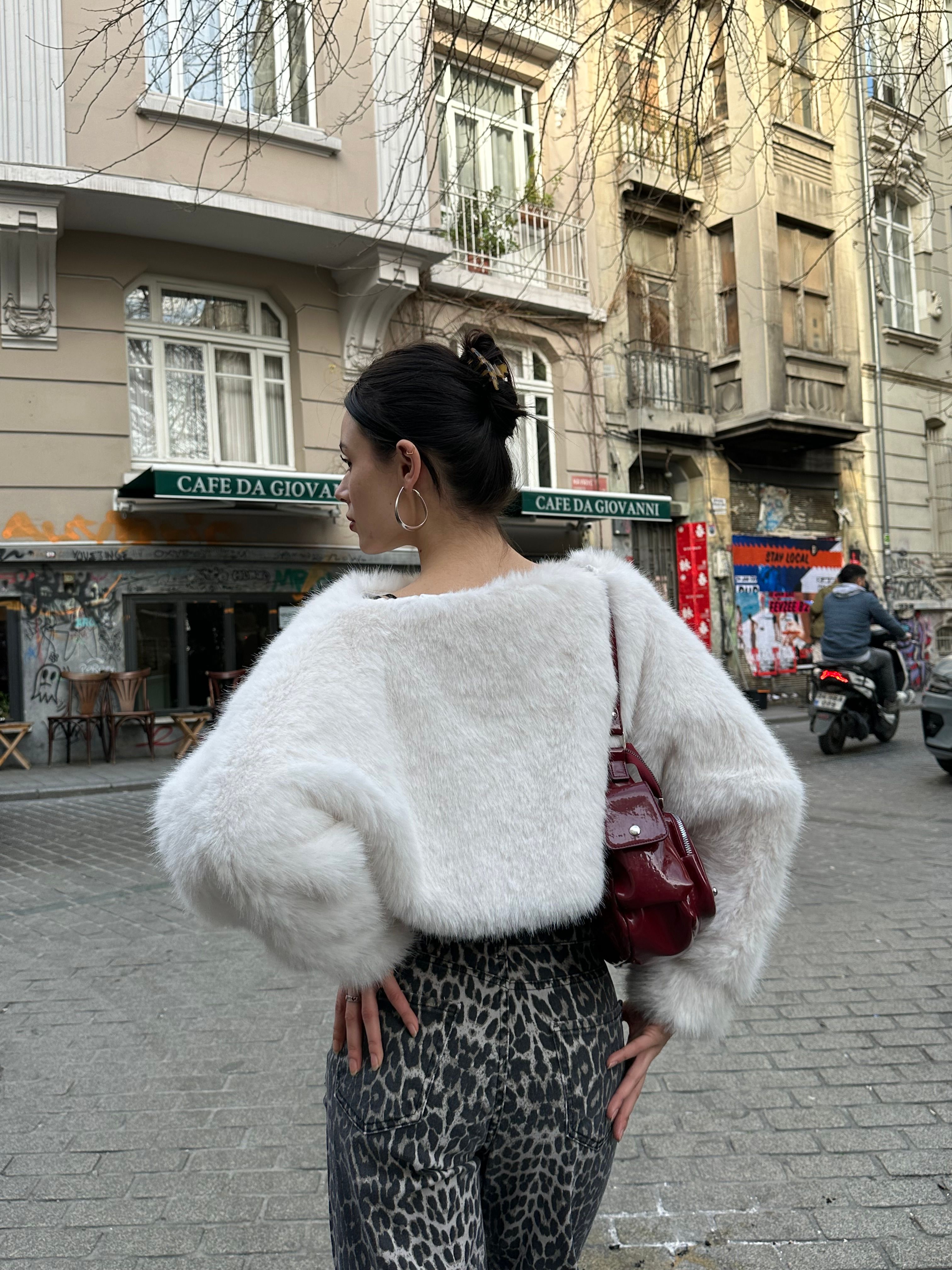Beyaz Kürk Sweat