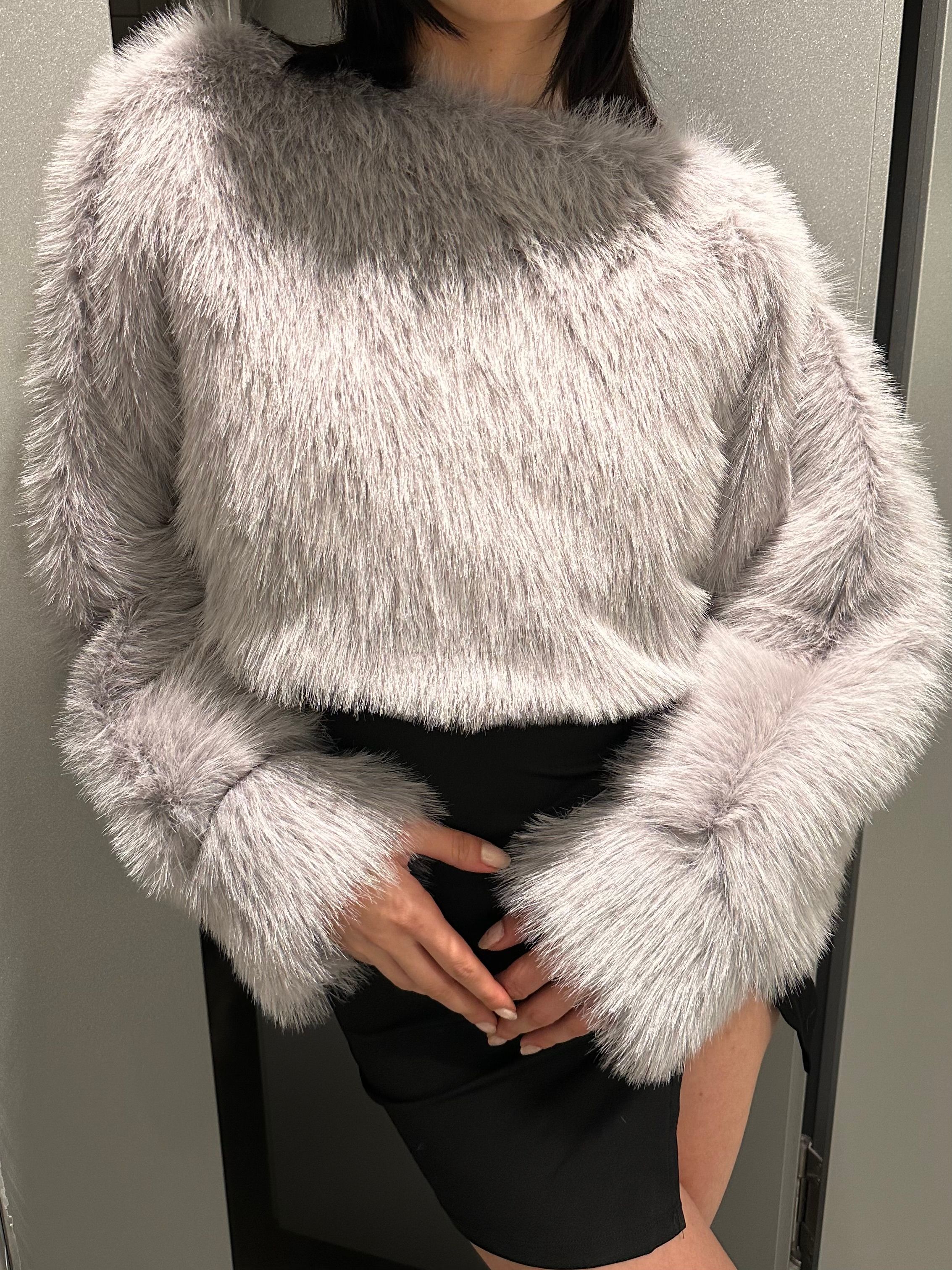 Gri Kürk Sweat