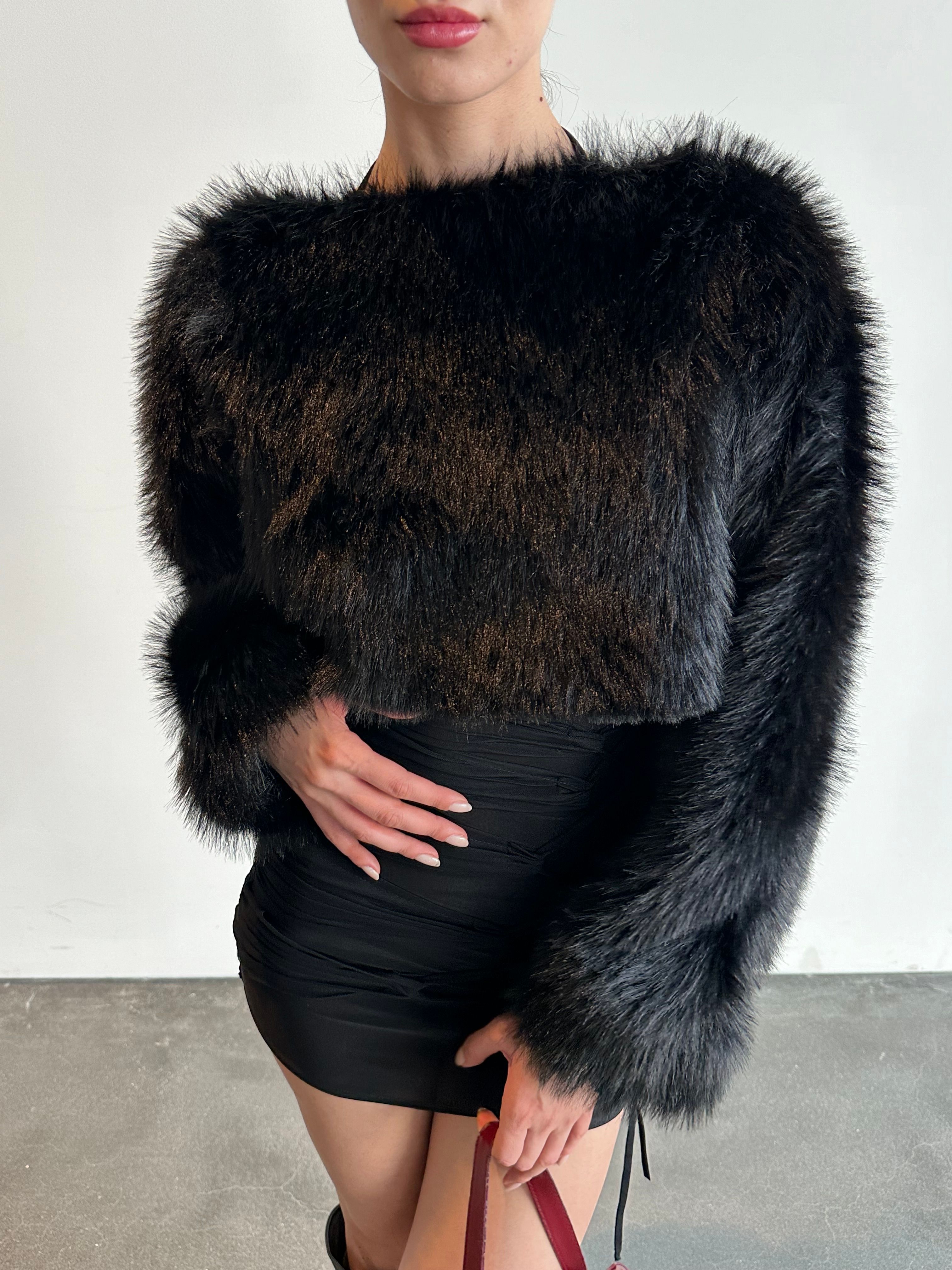 Siyah Kürk Sweat