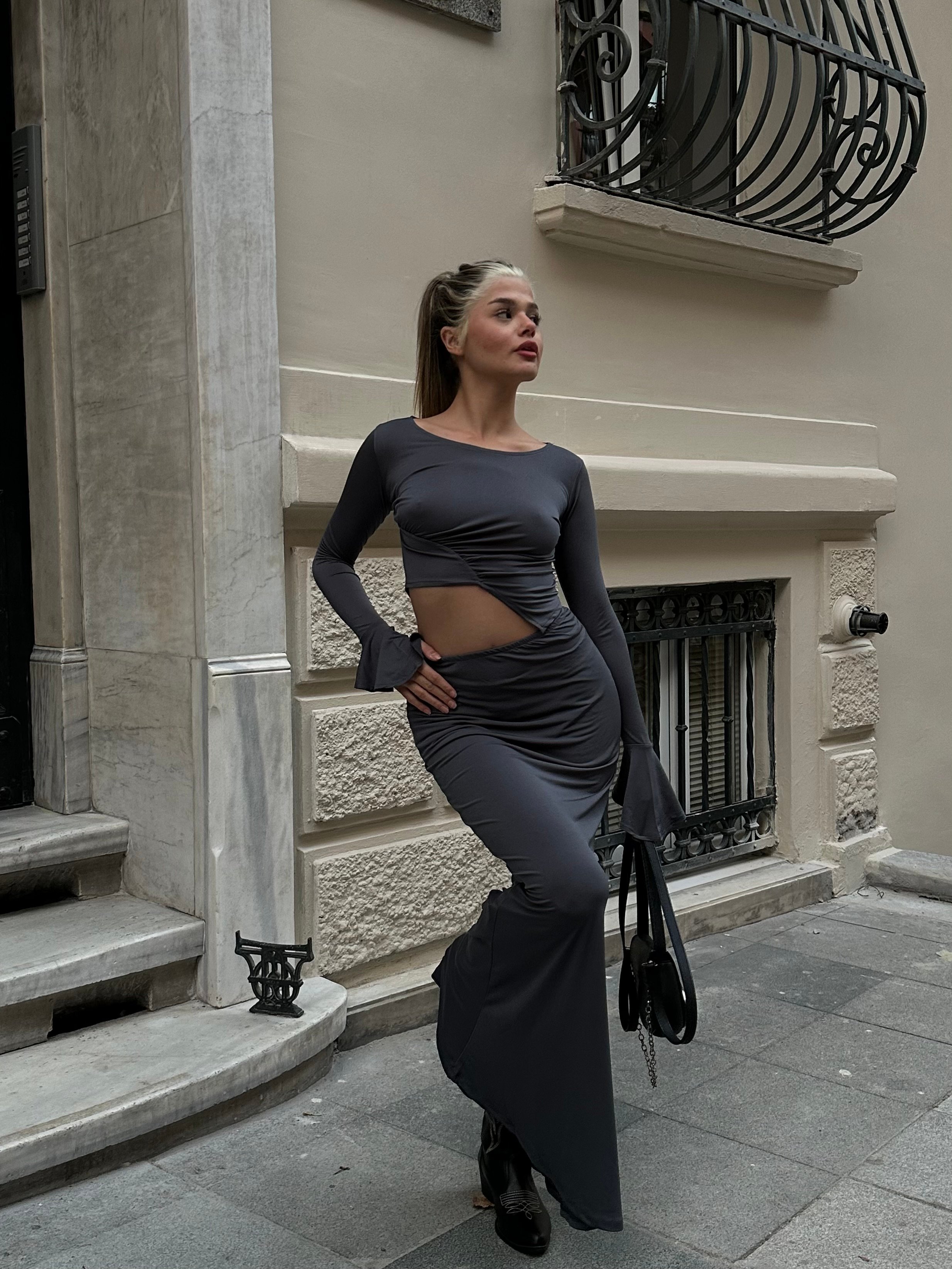 Mariah Büzgülü Füme Etek Takım