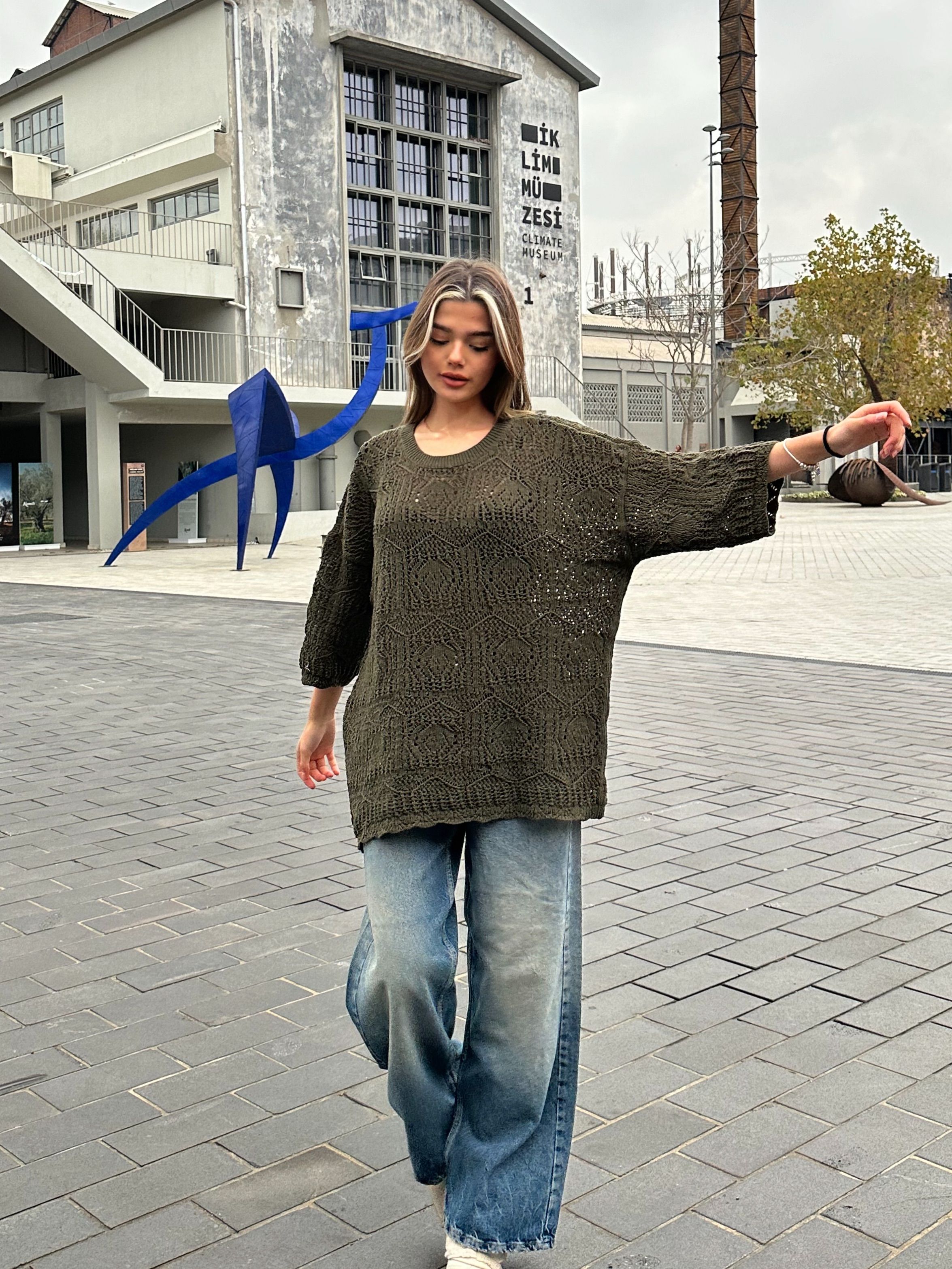 Haki Oversize Bolero Kazak